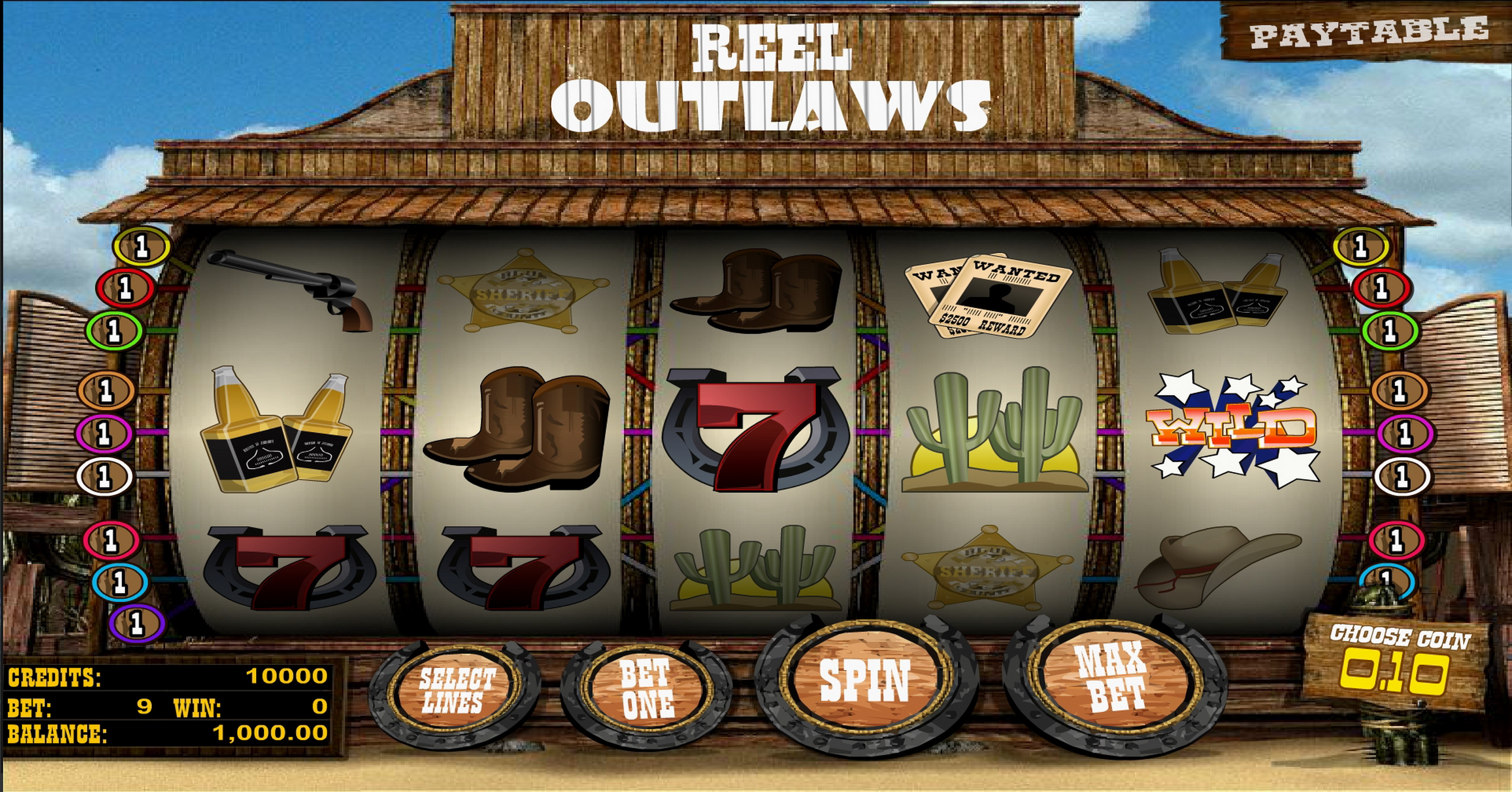 Reels in Reel Outlaws Slot Game by Betsoft
