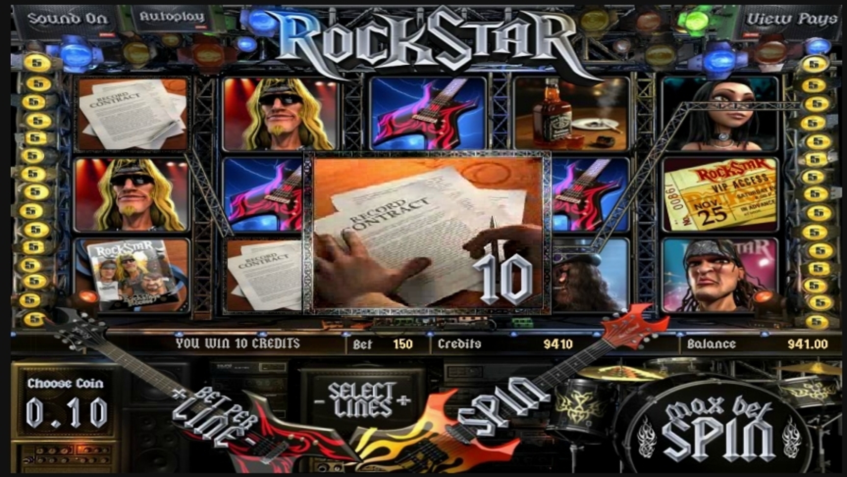 Win Money in RockStar Free Slot Game by Betsoft