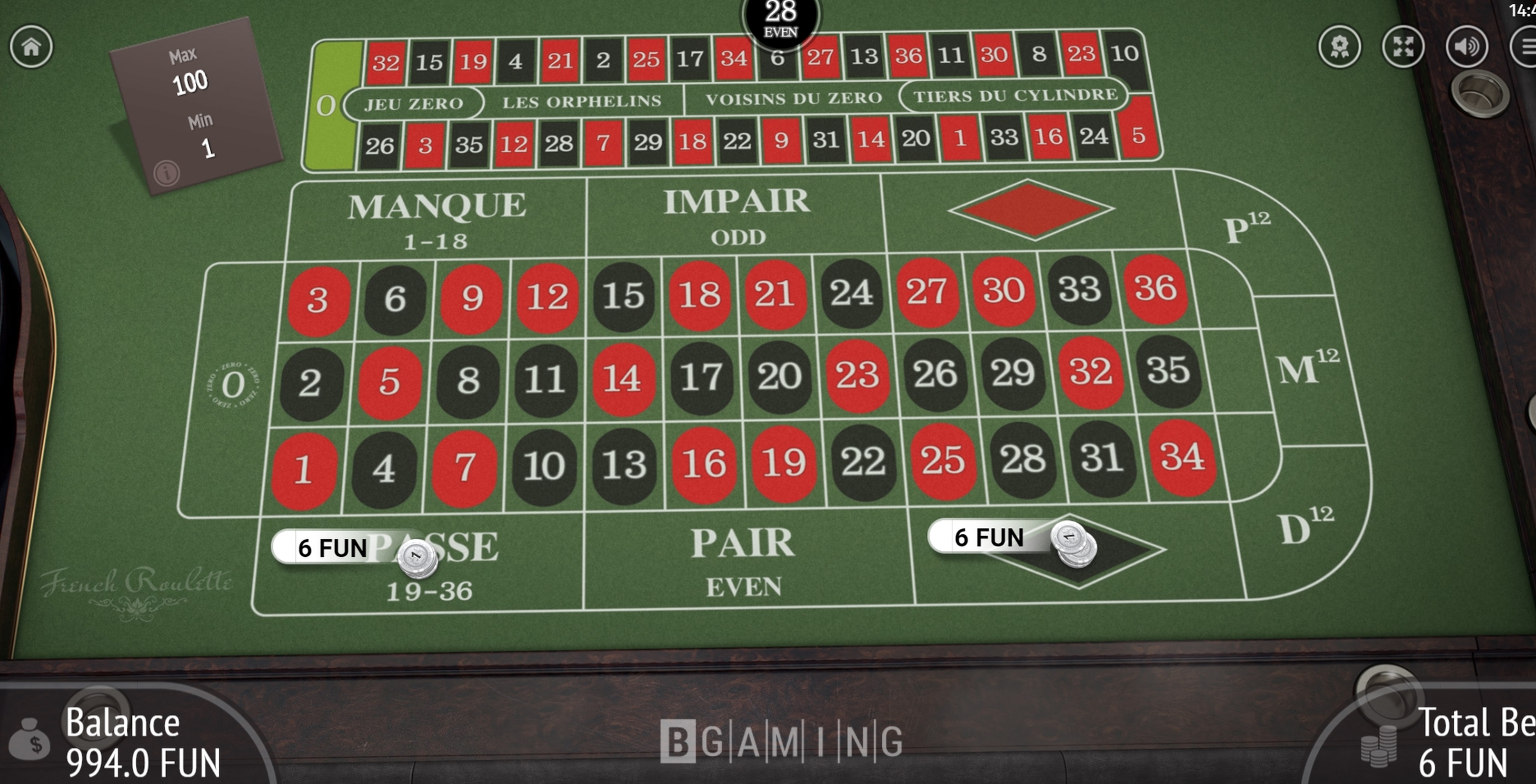 Win Money in French Roulette Free Slot Game by BGAMING