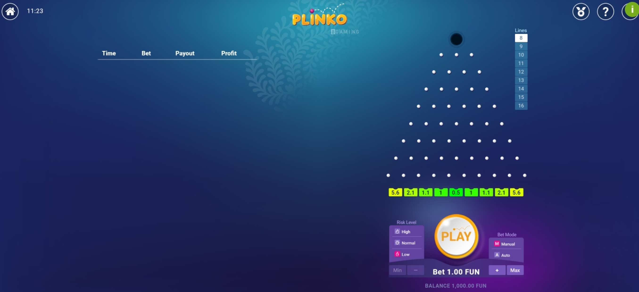 Reels in Plinko Slot Game by BGAMING