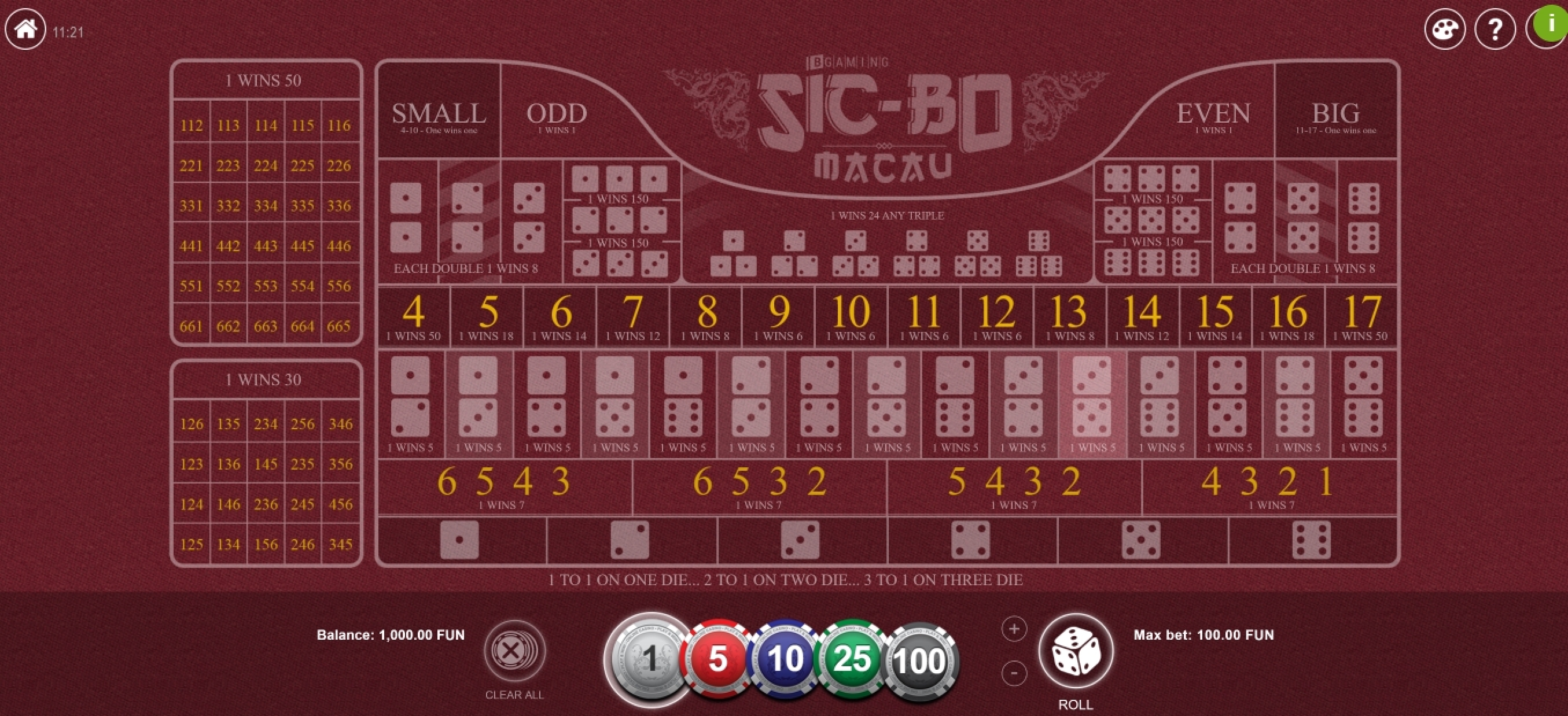 Reels in Sic Bo Macau Slot Game by BGAMING