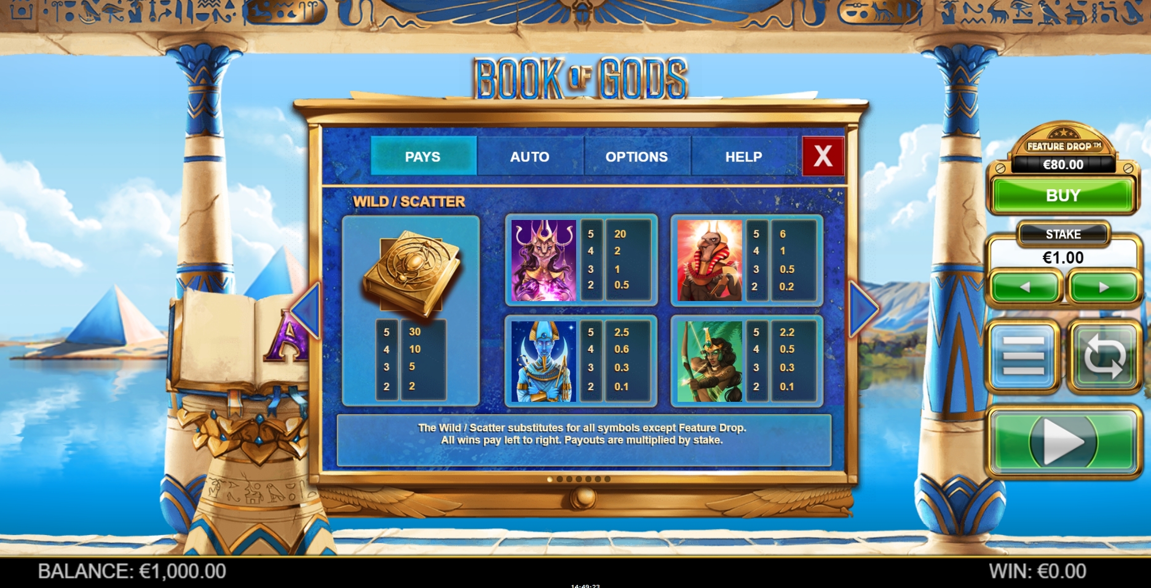 Info of Book of Gods Slot Game by Big Time Gaming
