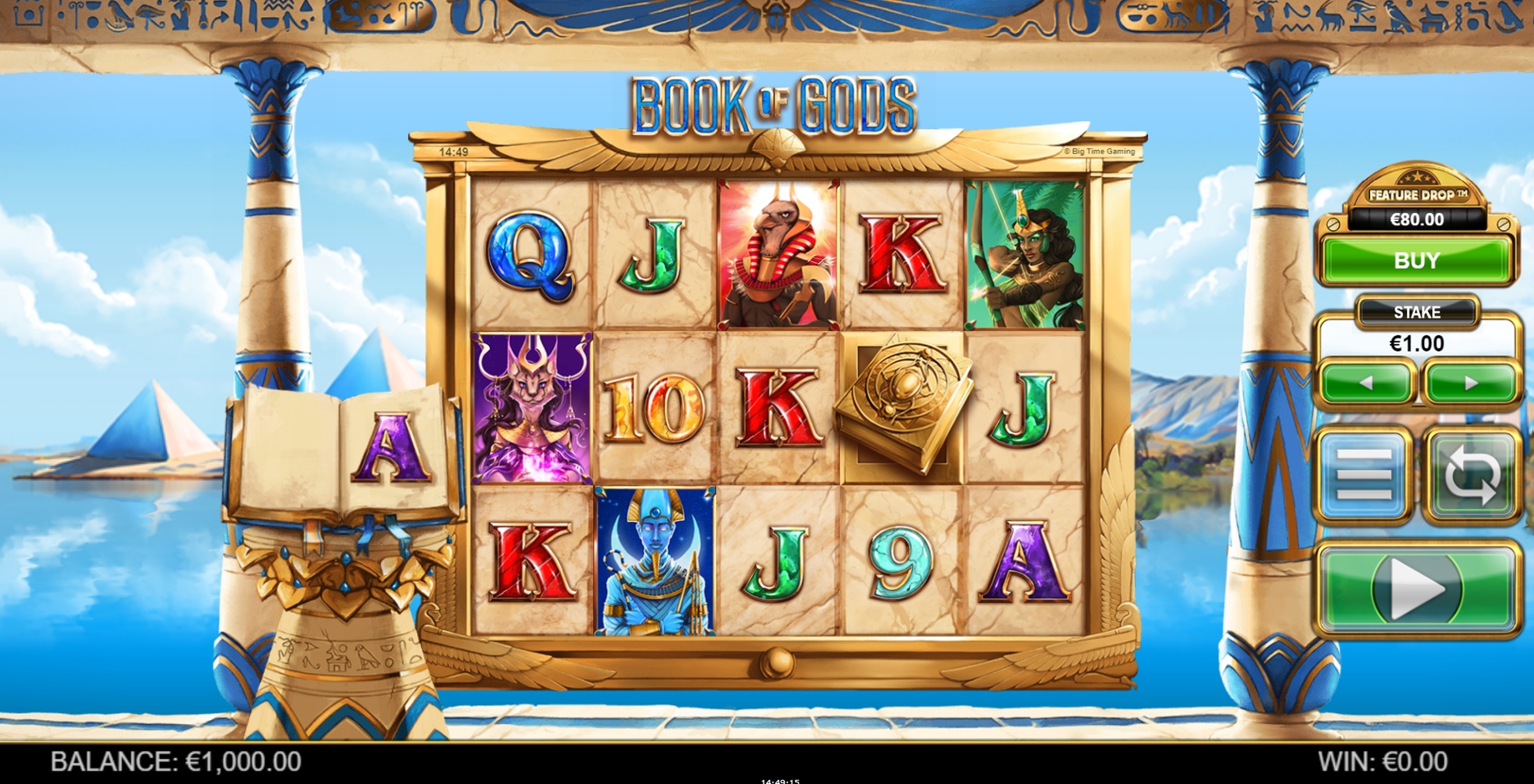 Reels in Book of Gods Slot Game by Big Time Gaming