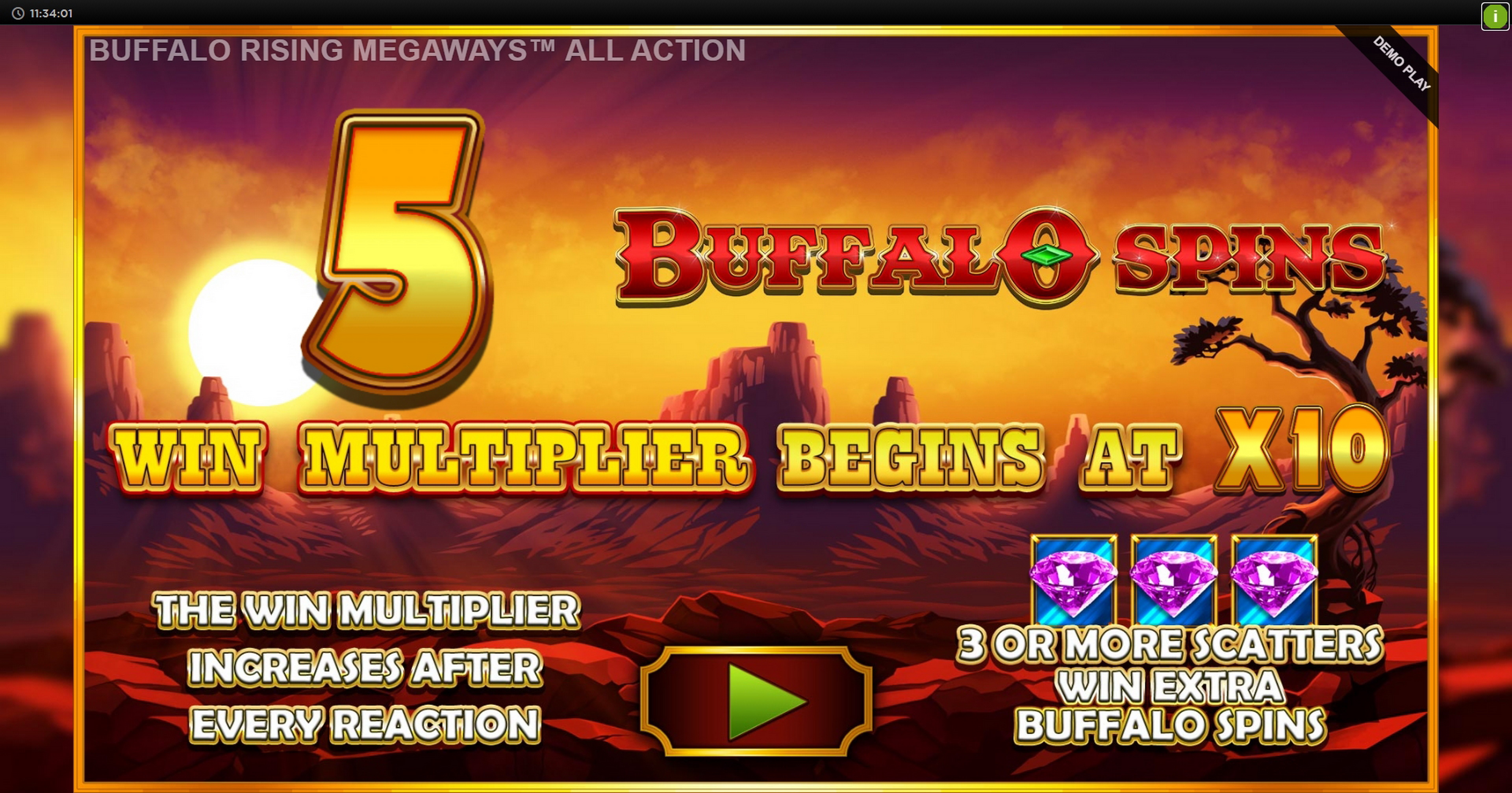 Info of Buffalo Rising Megaways All Action Slot Game by Blueprint Gaming