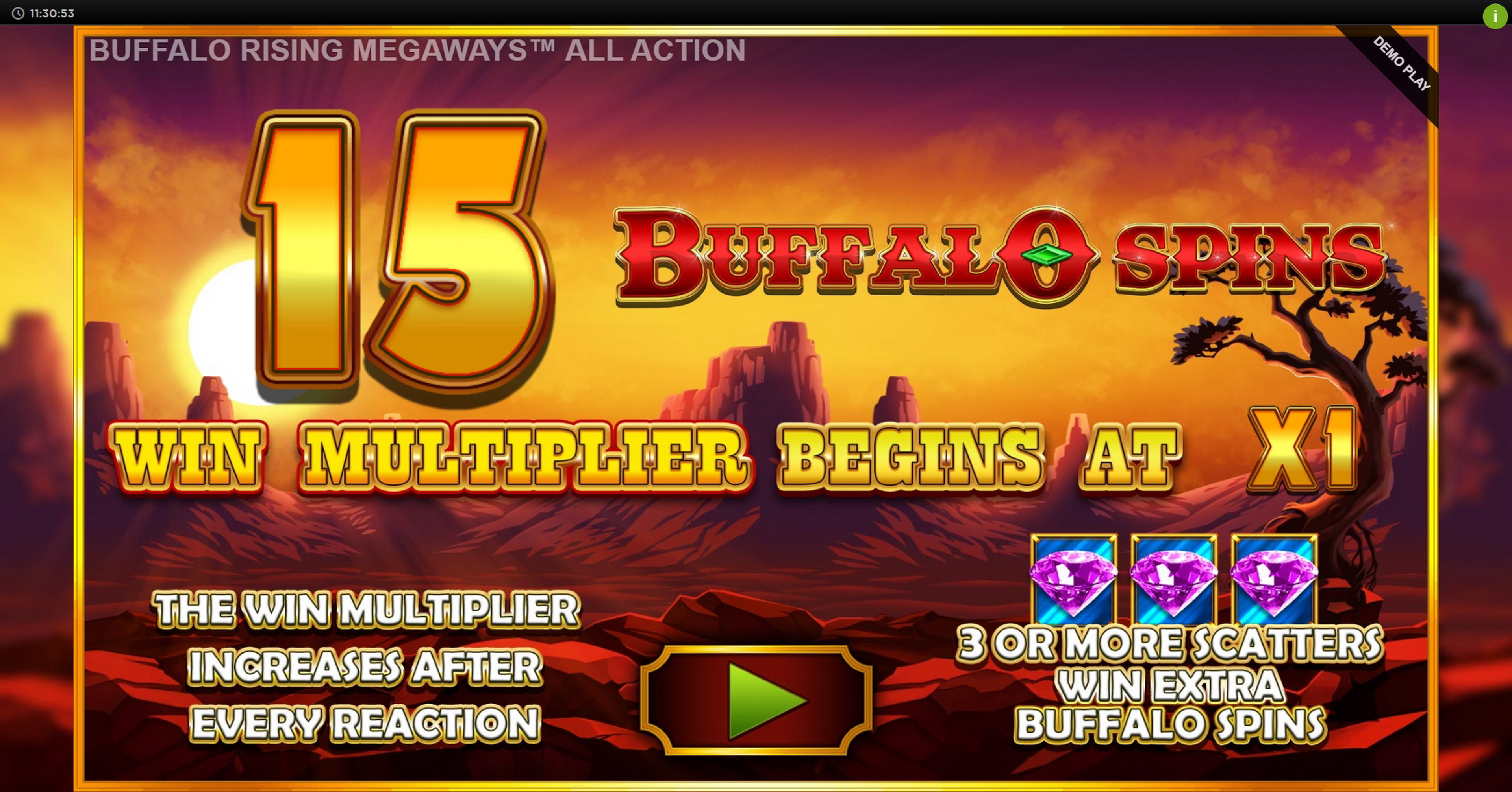 Play Buffalo Rising Megaways All Action Free Casino Slot Game by Blueprint Gaming