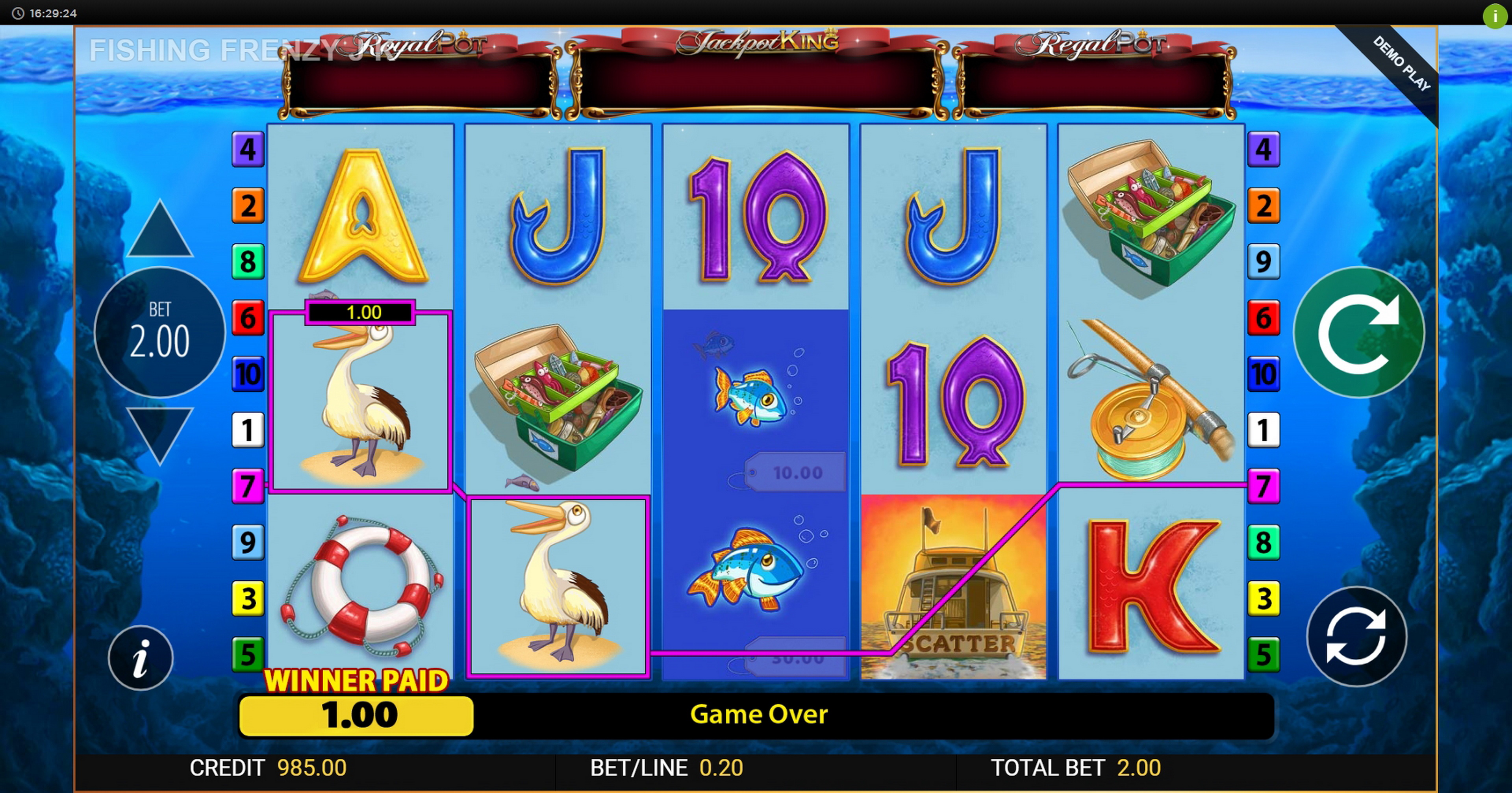 Win Money in Fishin Frenzy Jackpot King Free Slot Game by Blueprint Gaming