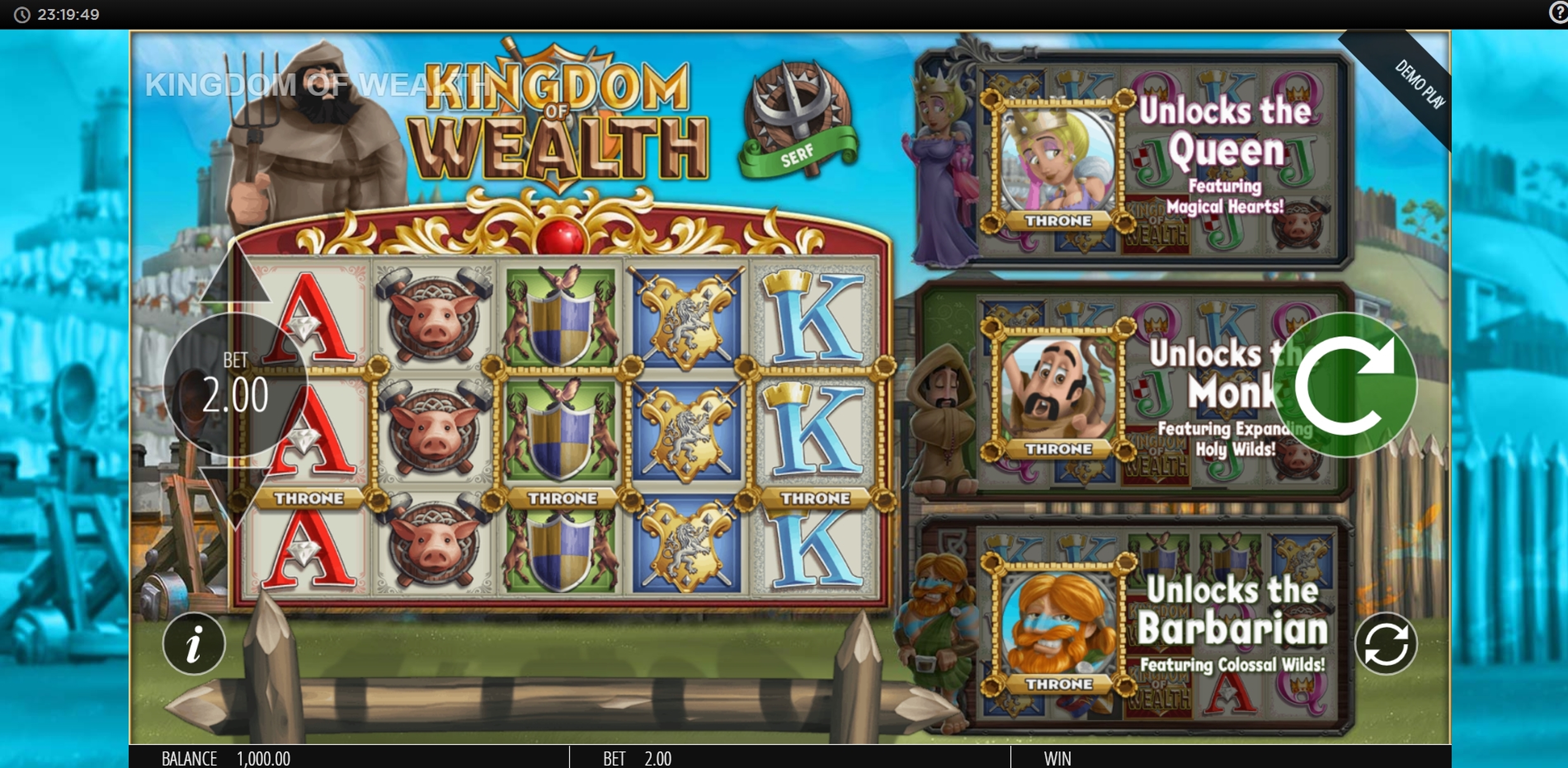 Reels in Kingdom of Wealth Slot Game by Blueprint Gaming