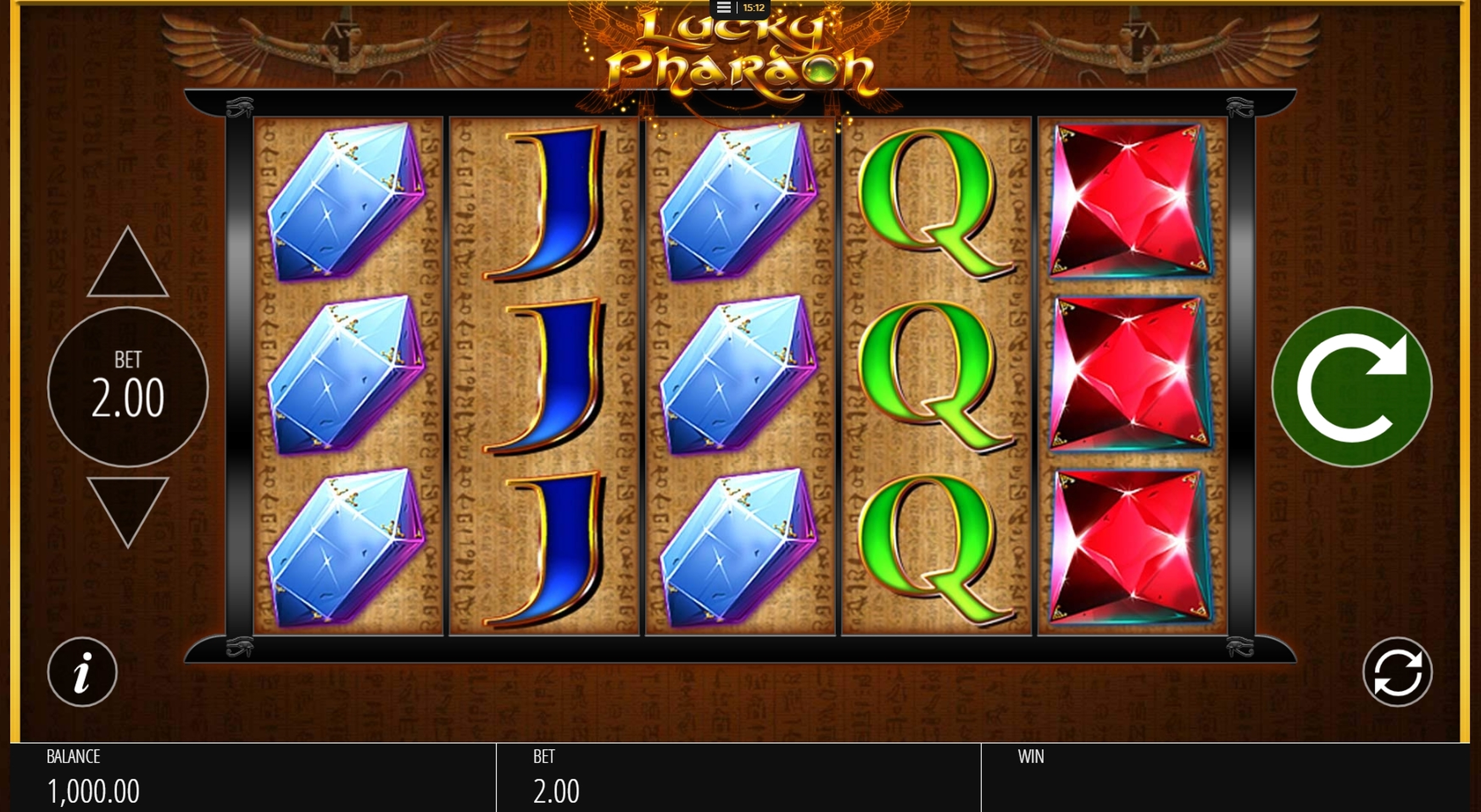 Reels in Lucky Pharaoh Slot Game by Blueprint Gaming