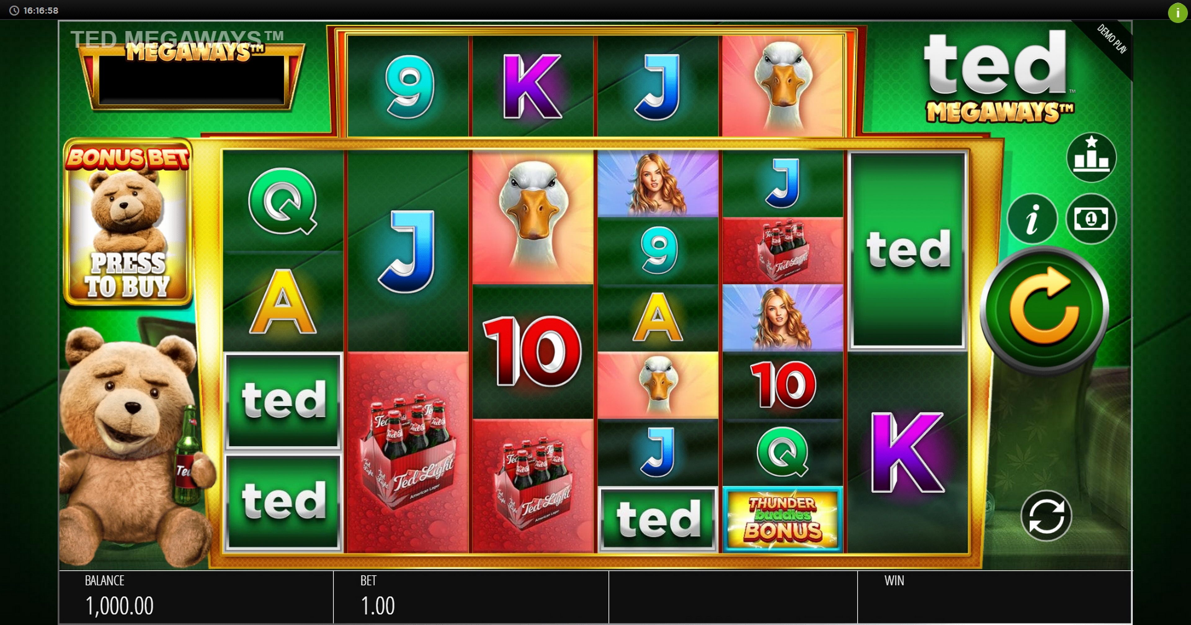 Reels in Ted Megaways Slot Game by Blueprint Gaming