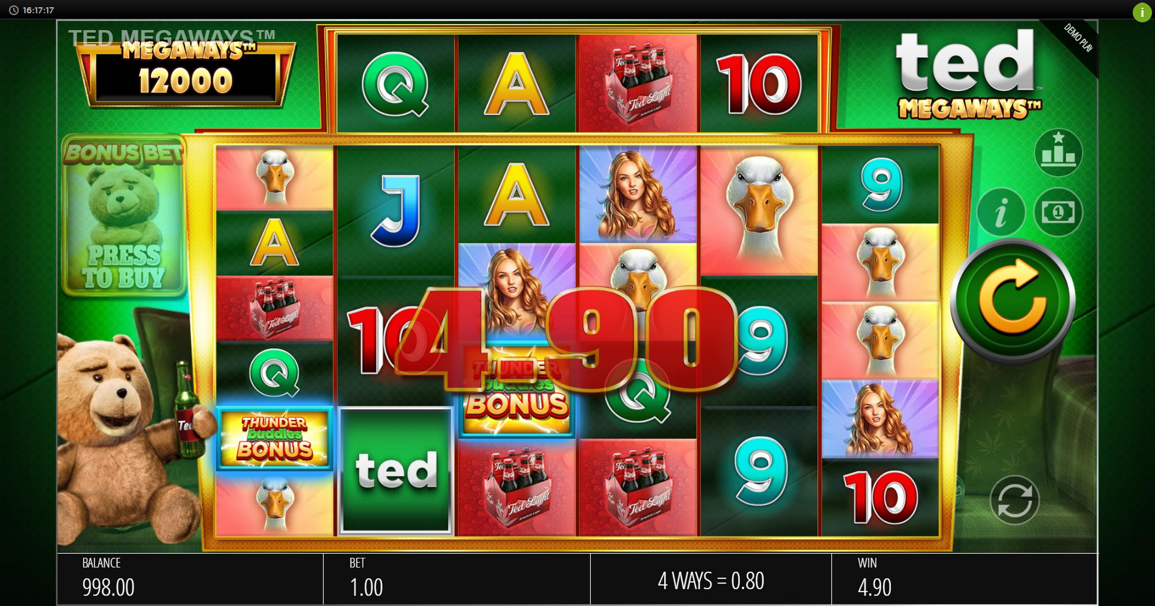 Win Money in Ted Megaways Free Slot Game by Blueprint Gaming