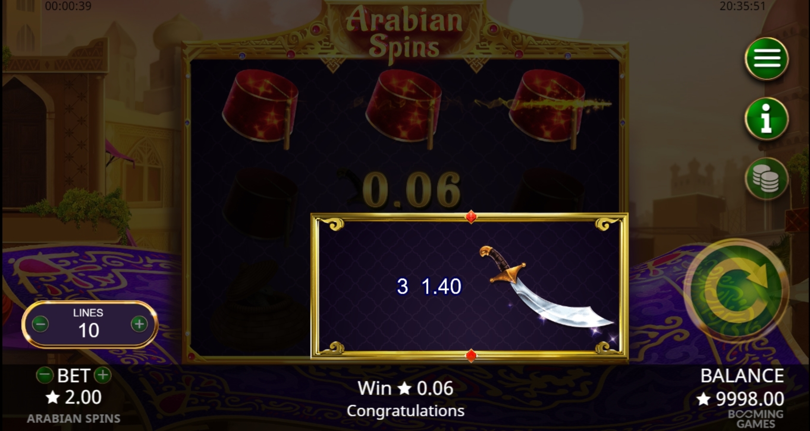 Win Money in Arabian Spins Free Slot Game by Booming Games
