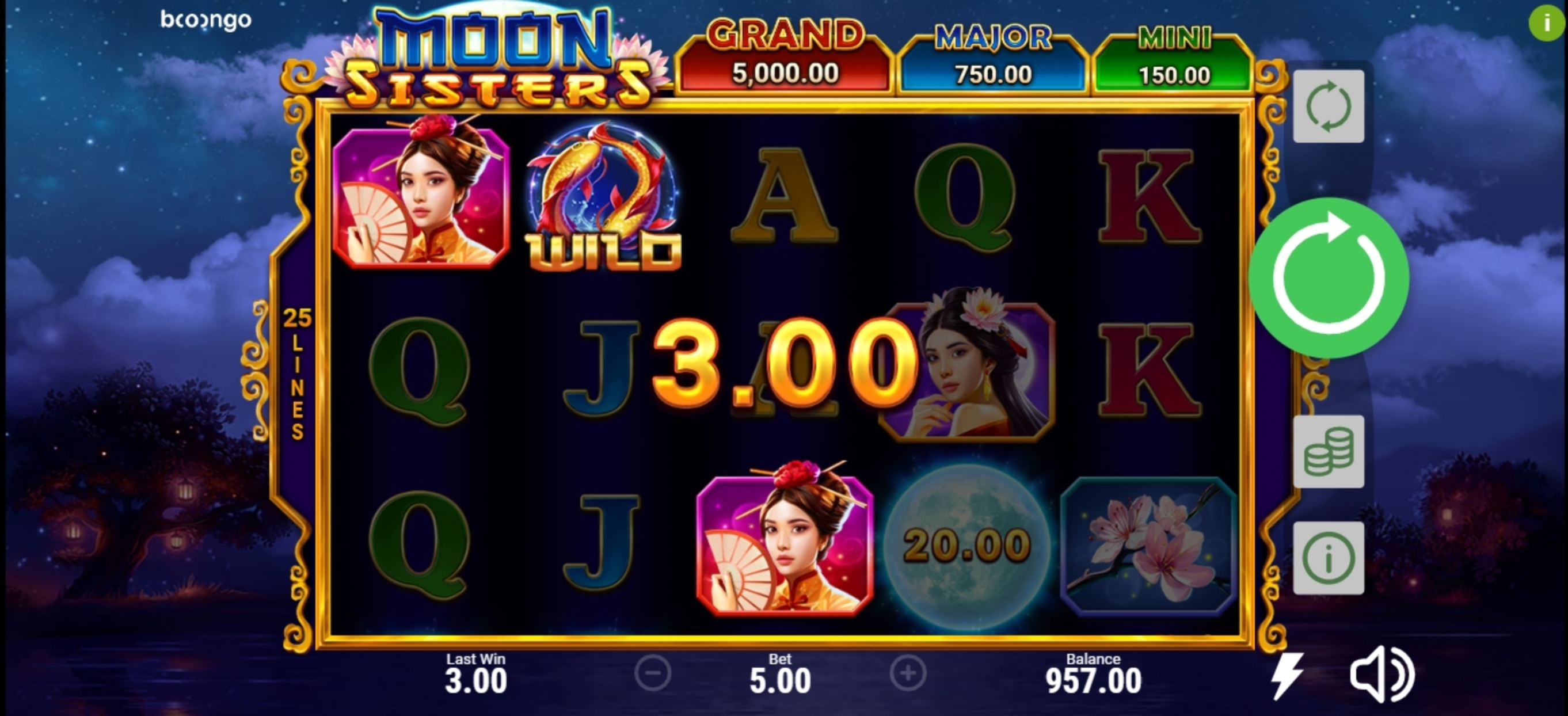 Win Money in Moon Sisters Free Slot Game by Booongo Gaming