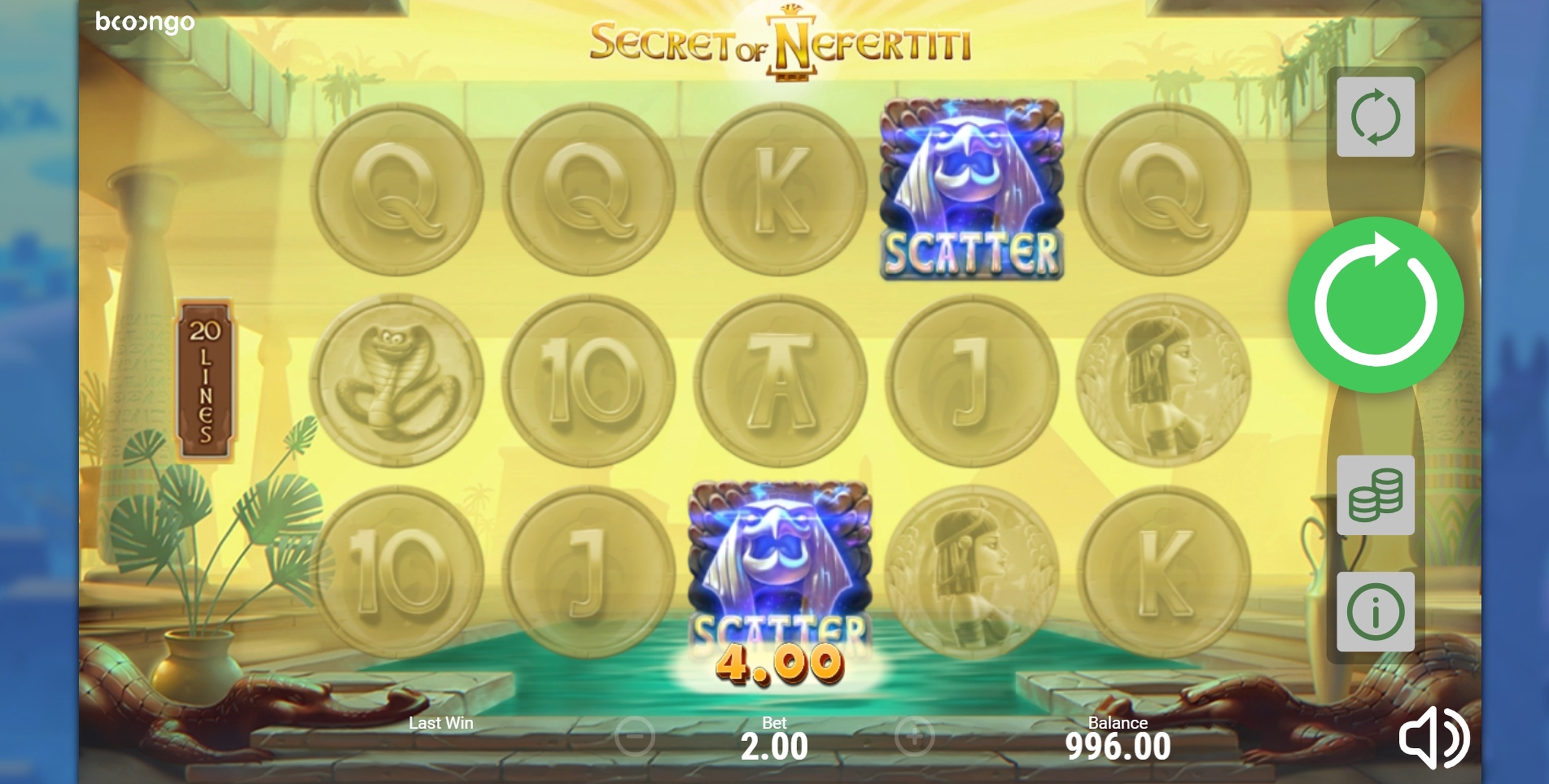 Win Money in Secret Of Nefertiti Free Slot Game by Booongo Gaming