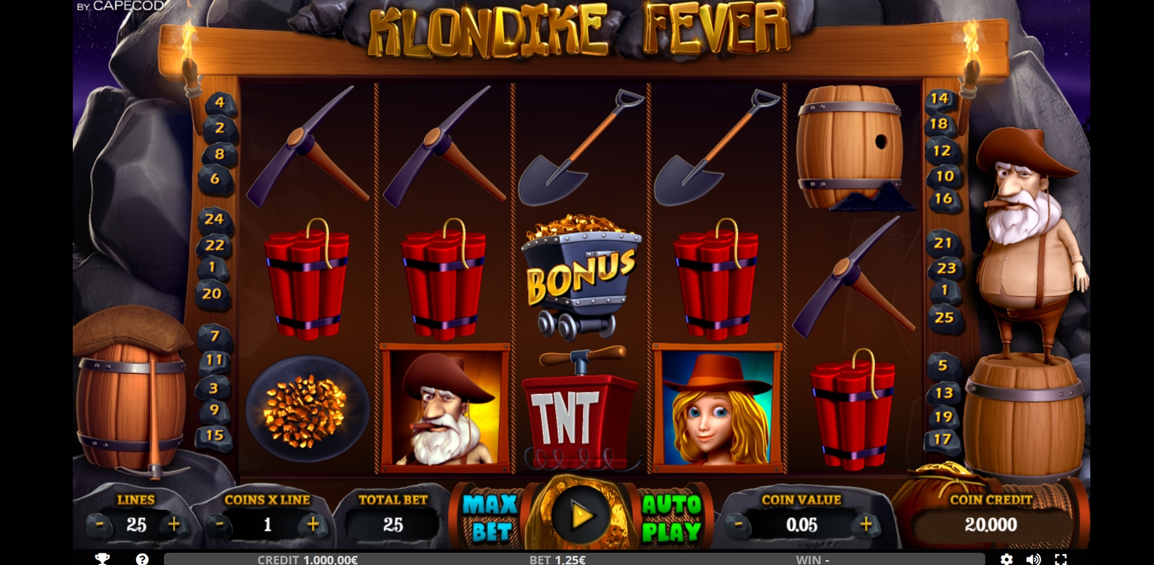 Reels in Klondike Fever Slot Game by Capecod Gaming