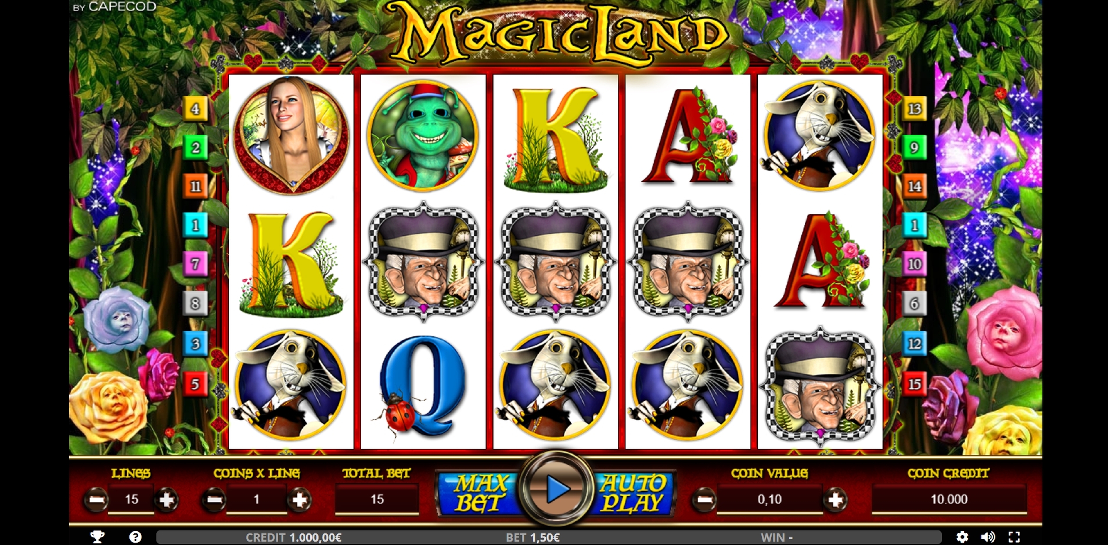 Reels in MAGICLAND Slot Game by Capecod Gaming