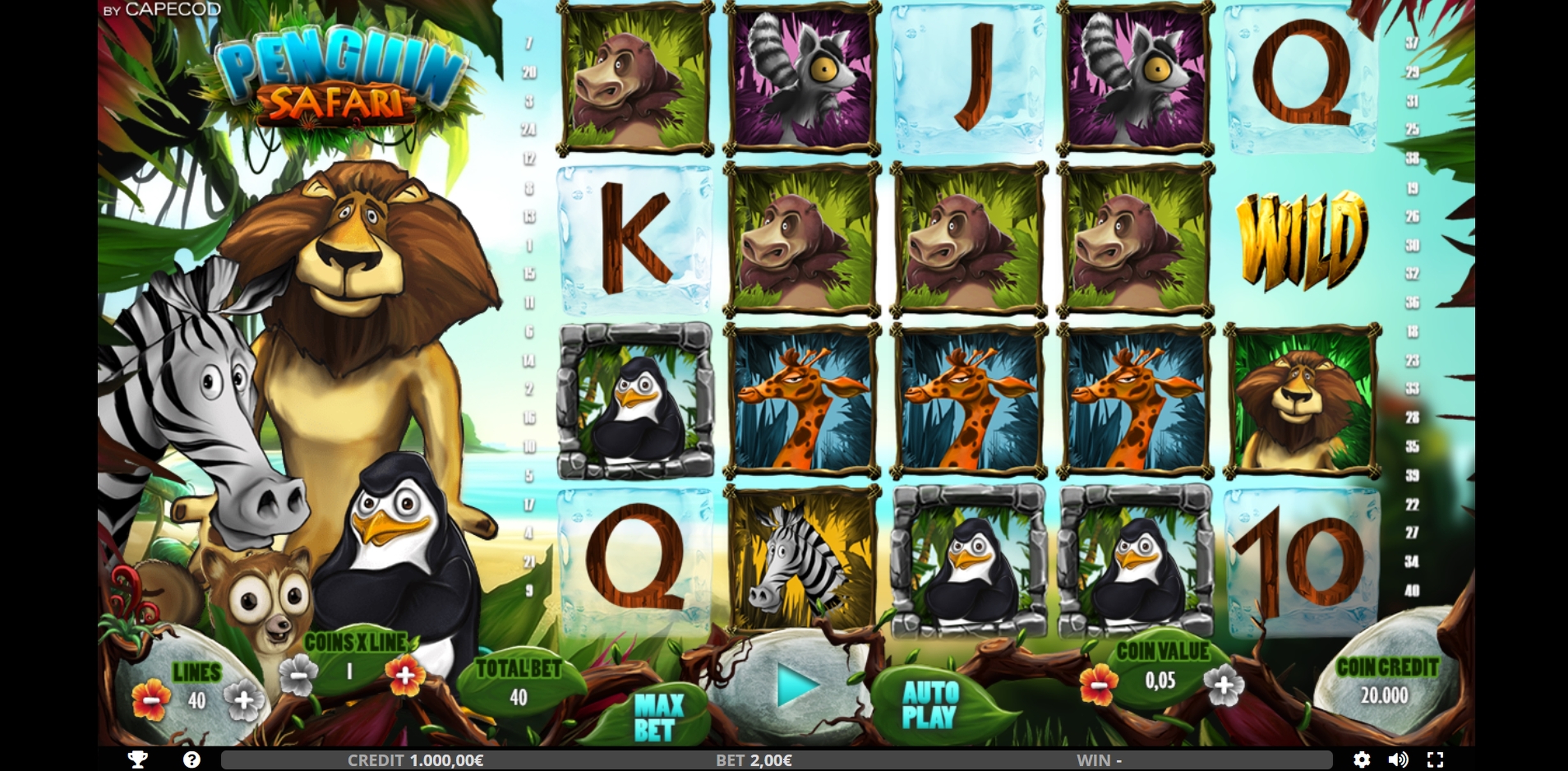 Reels in Penguin Safari Slot Game by Capecod Gaming