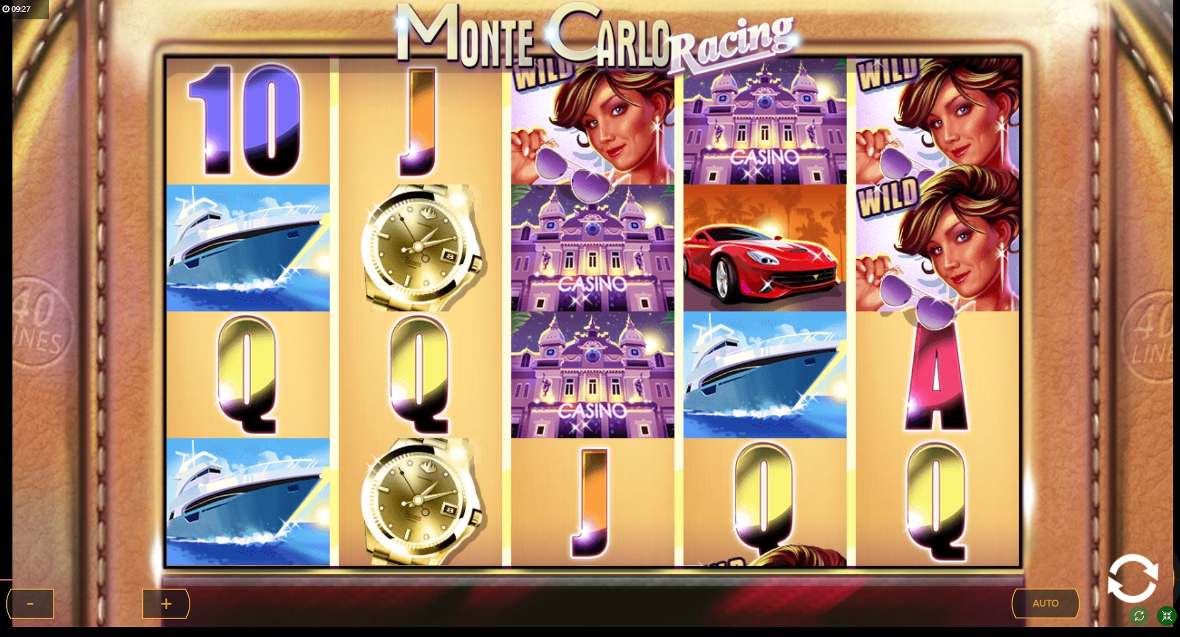 Reels in Monte Carlo Racing Slot Game by Cayetano Gaming