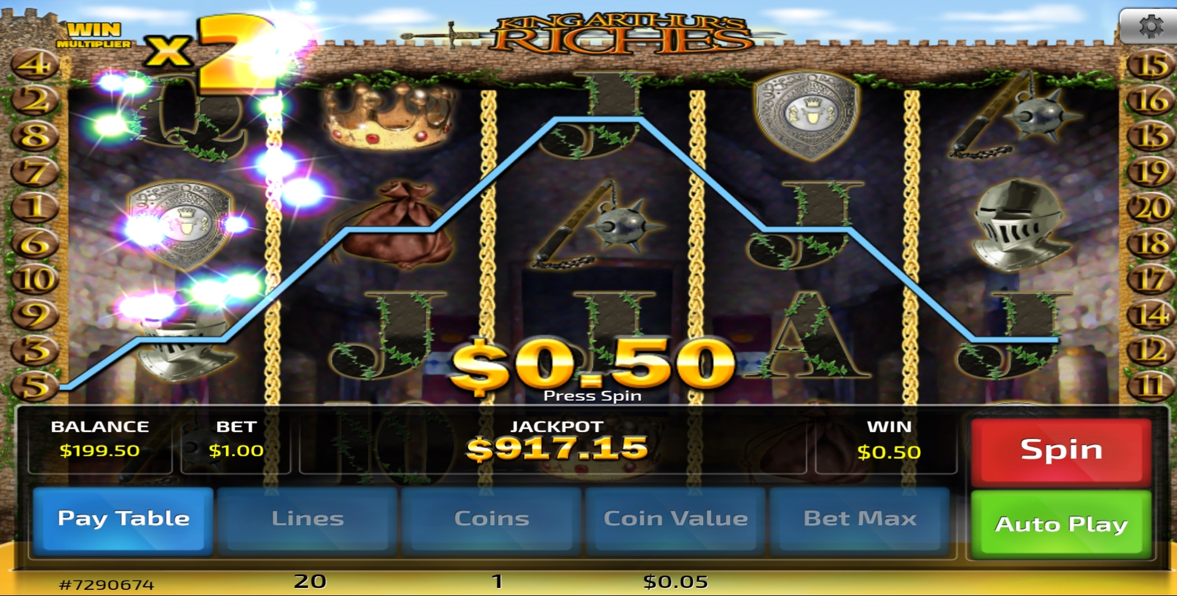 Win Money in King Arthurs Riches Free Slot Game by Concept Gaming