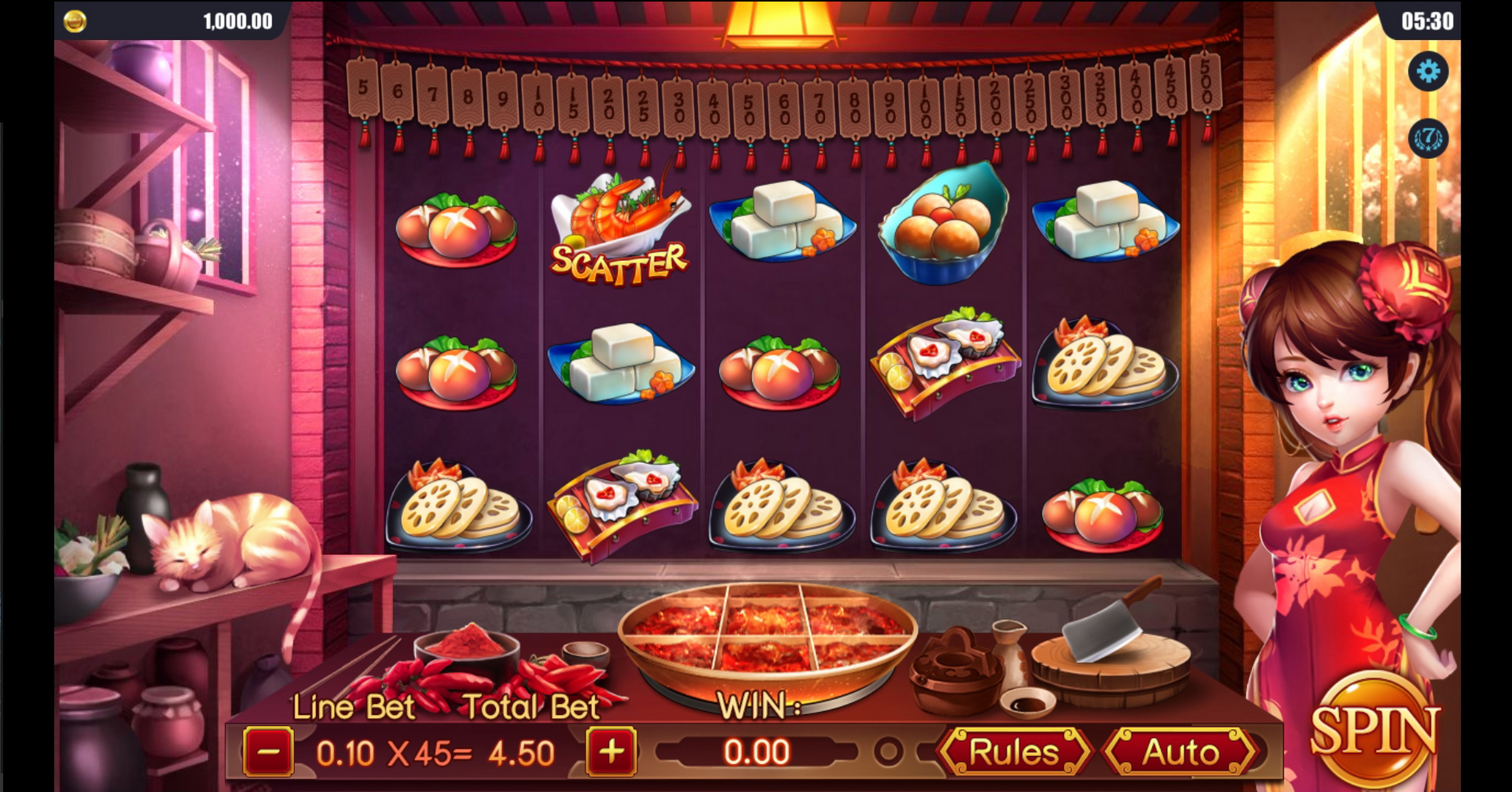 Reels in Hot Pot Feast Slot Game by Dreamtech Gaming