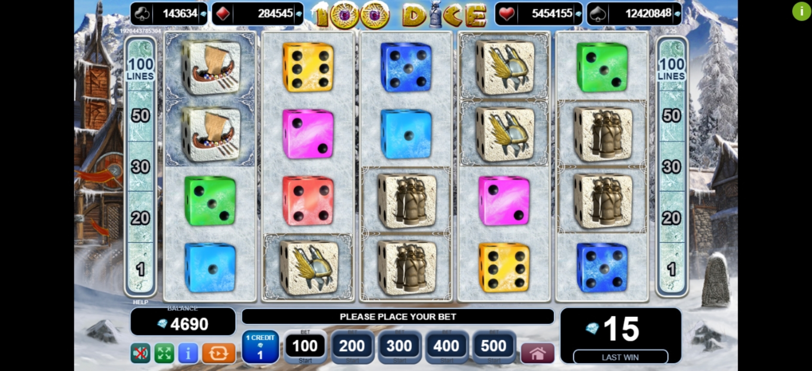 Reels in 100 Dice Slot Game by EGT
