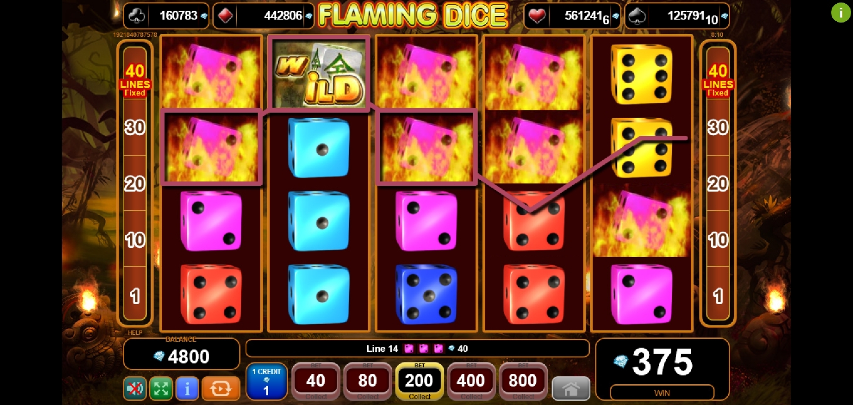 Win Money in Flaming Dice Free Slot Game by EGT