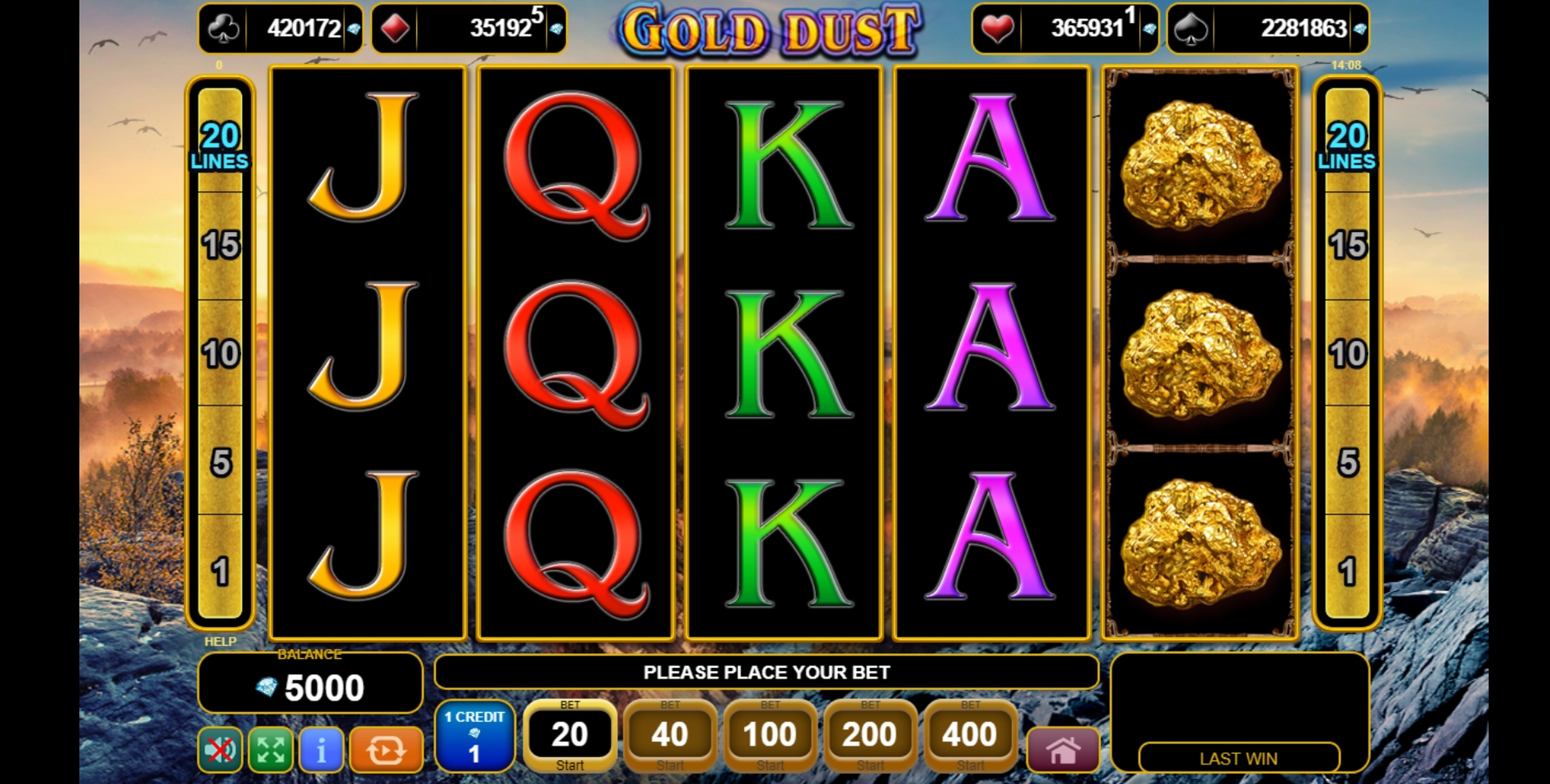 Reels in Gold Dust Slot Game by EGT