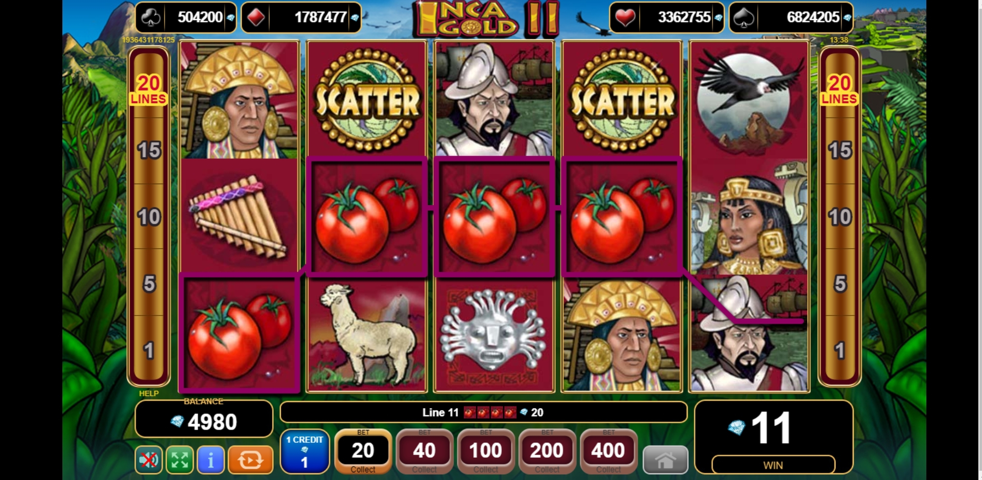 Win Money in Inca Gold II Free Slot Game by EGT