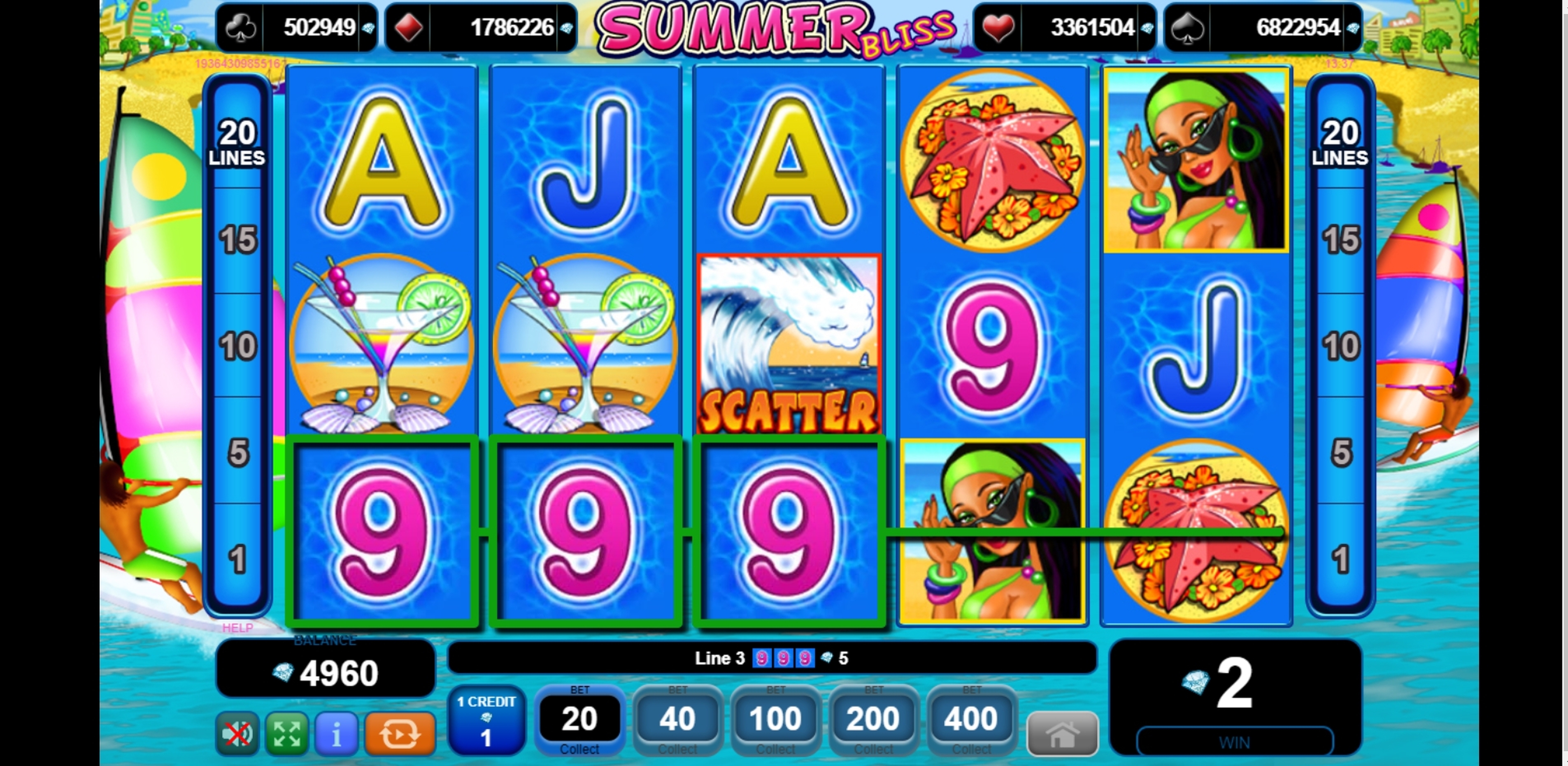Win Money in Summer Bliss Free Slot Game by EGT