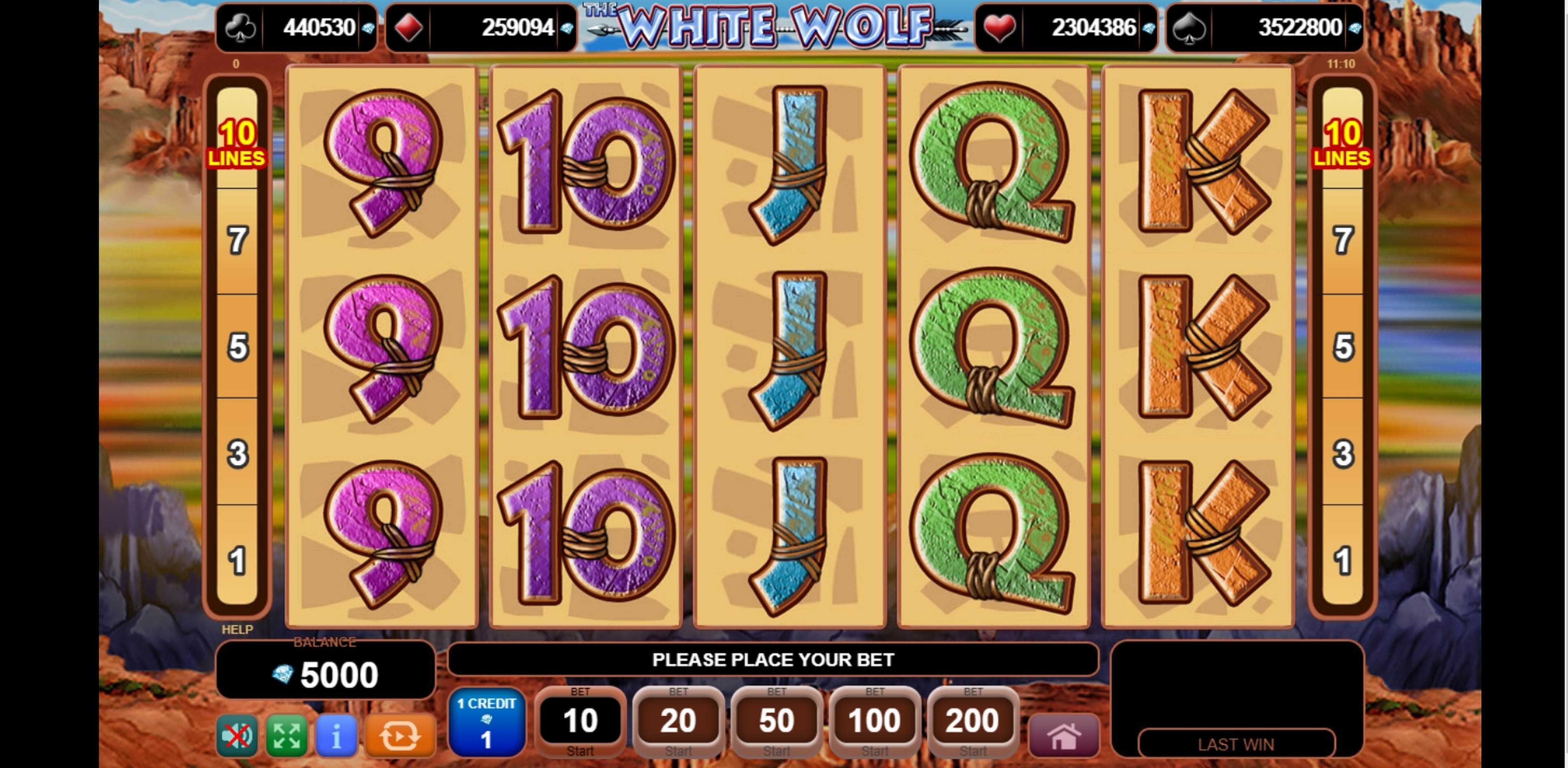 Reels in The White Wolf Slot Game by EGT