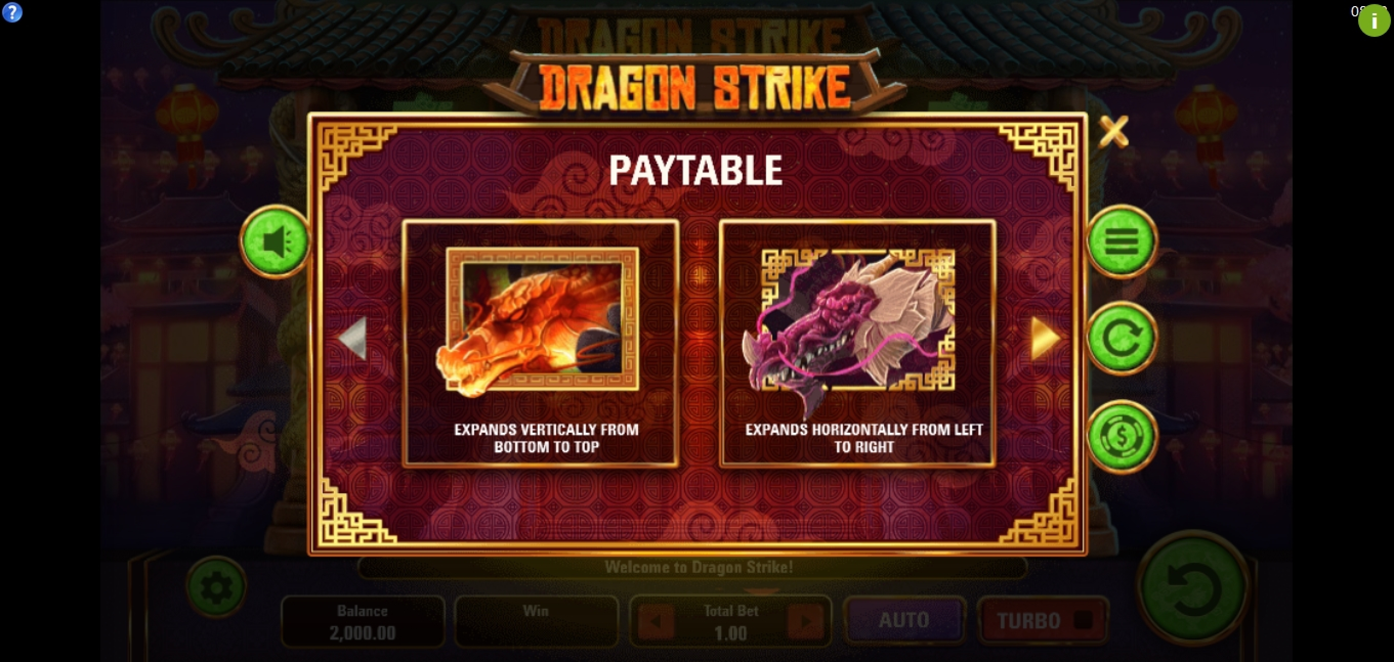 Info of Dragon Strike Slot Game by Electric Elephant