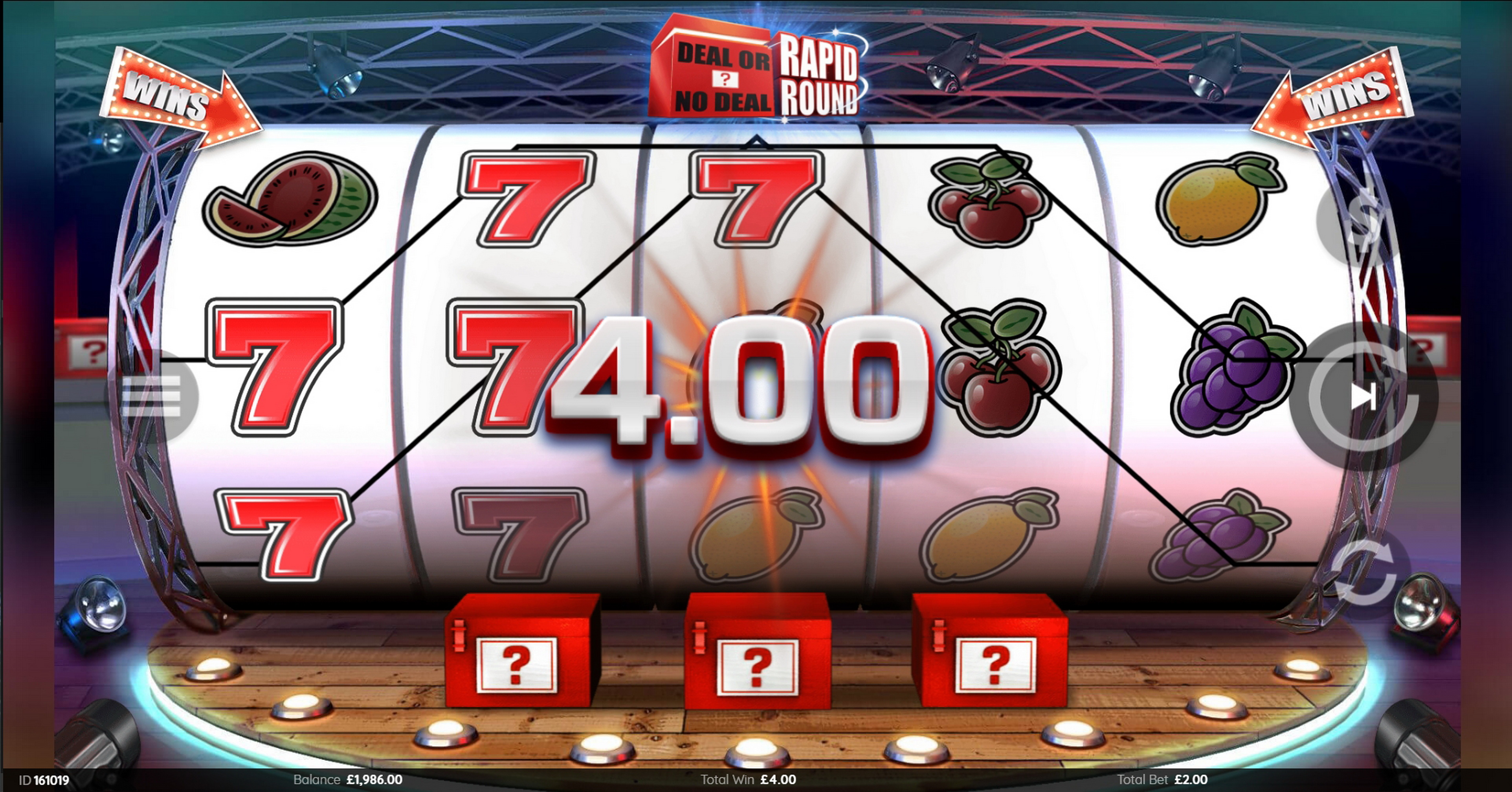 Win Money in Deal Or No Deal Rapid Round Free Slot Game by Endemol Games