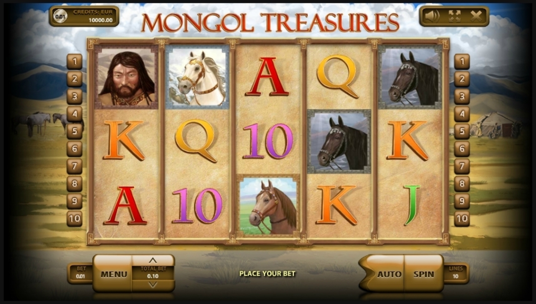 Reels in Mongol Treasures Slot Game by Endorphina