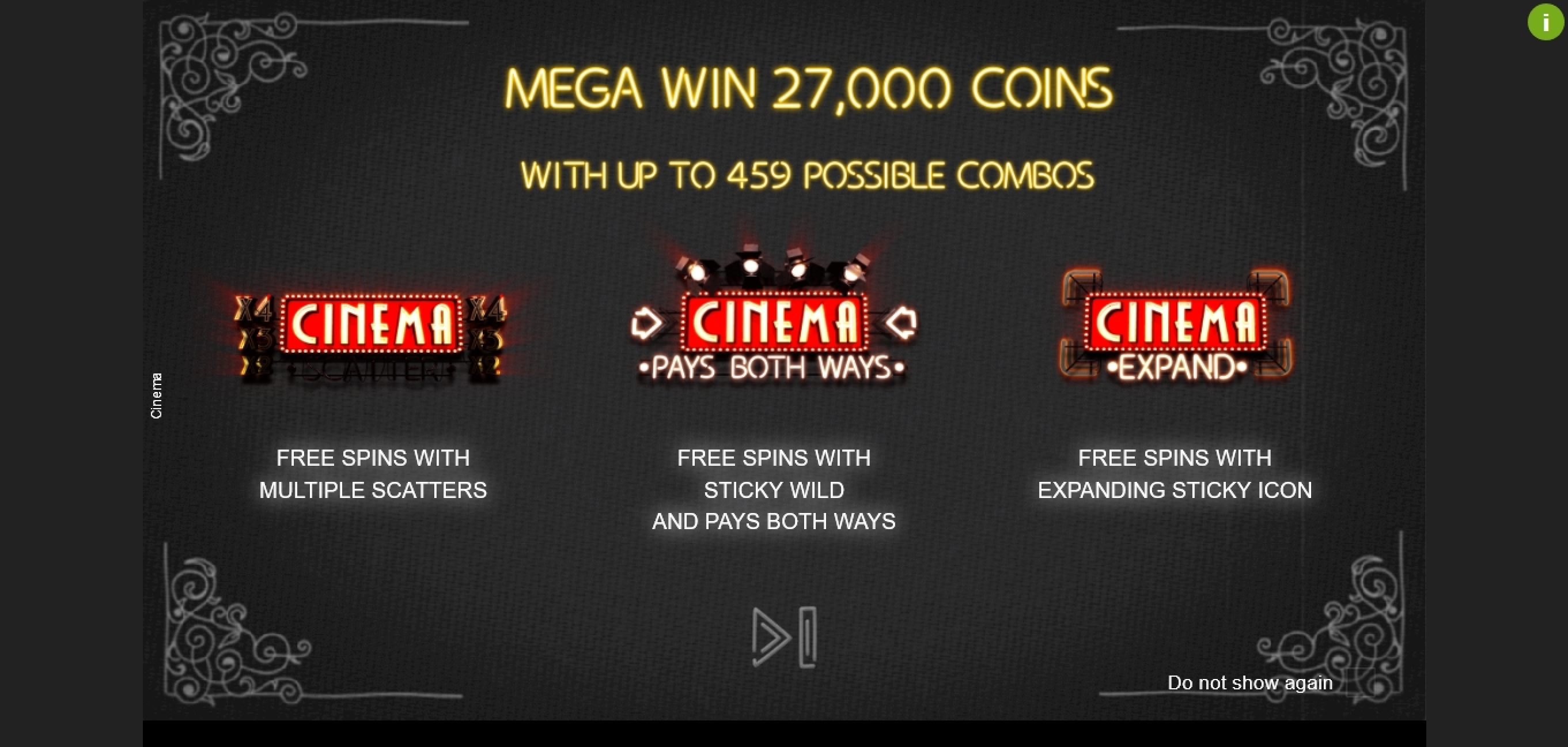 Play Cinema Free Casino Slot Game by Espresso Games