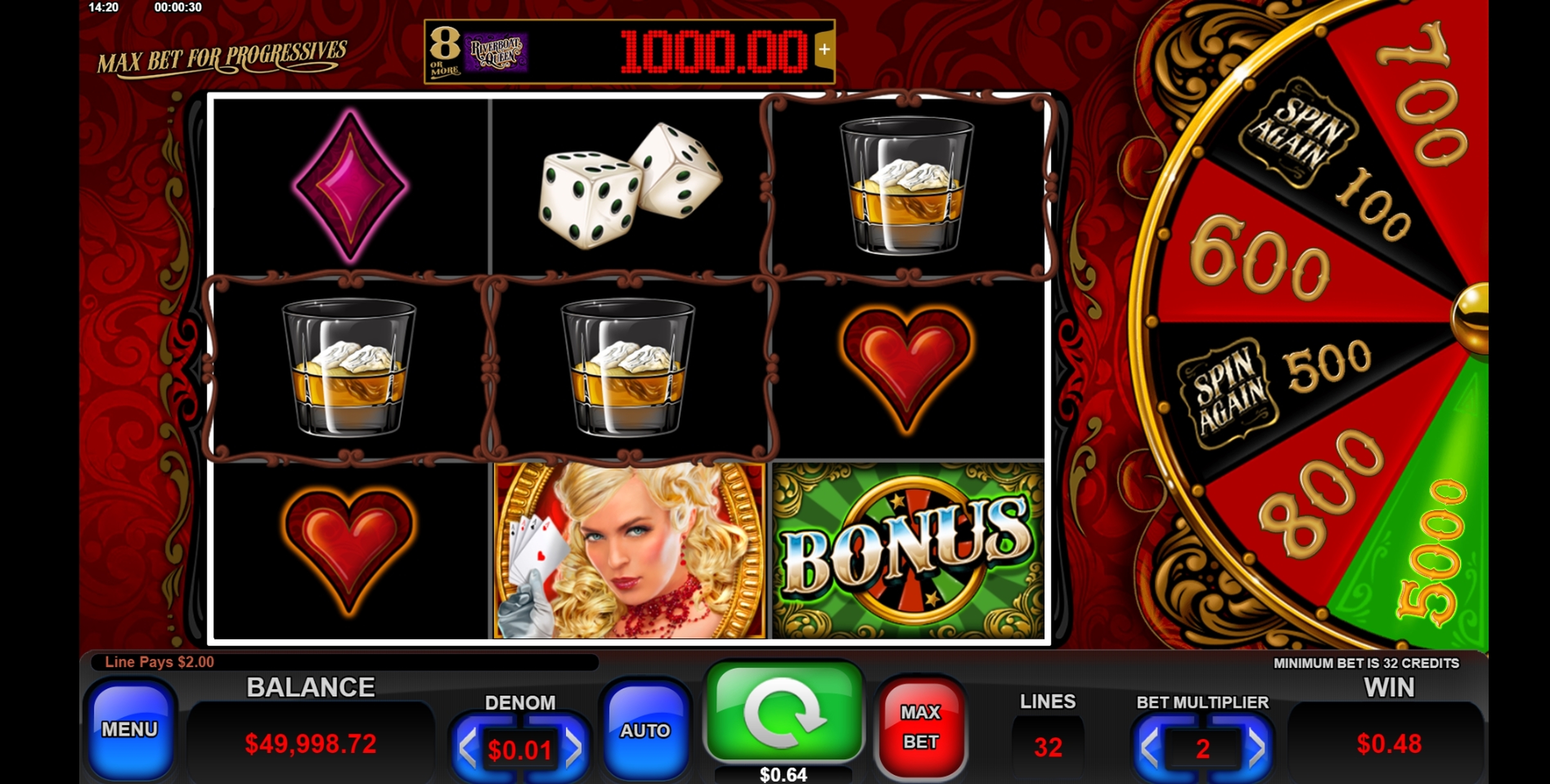 Win Money in Riverboat Queen Free Slot Game by Everi