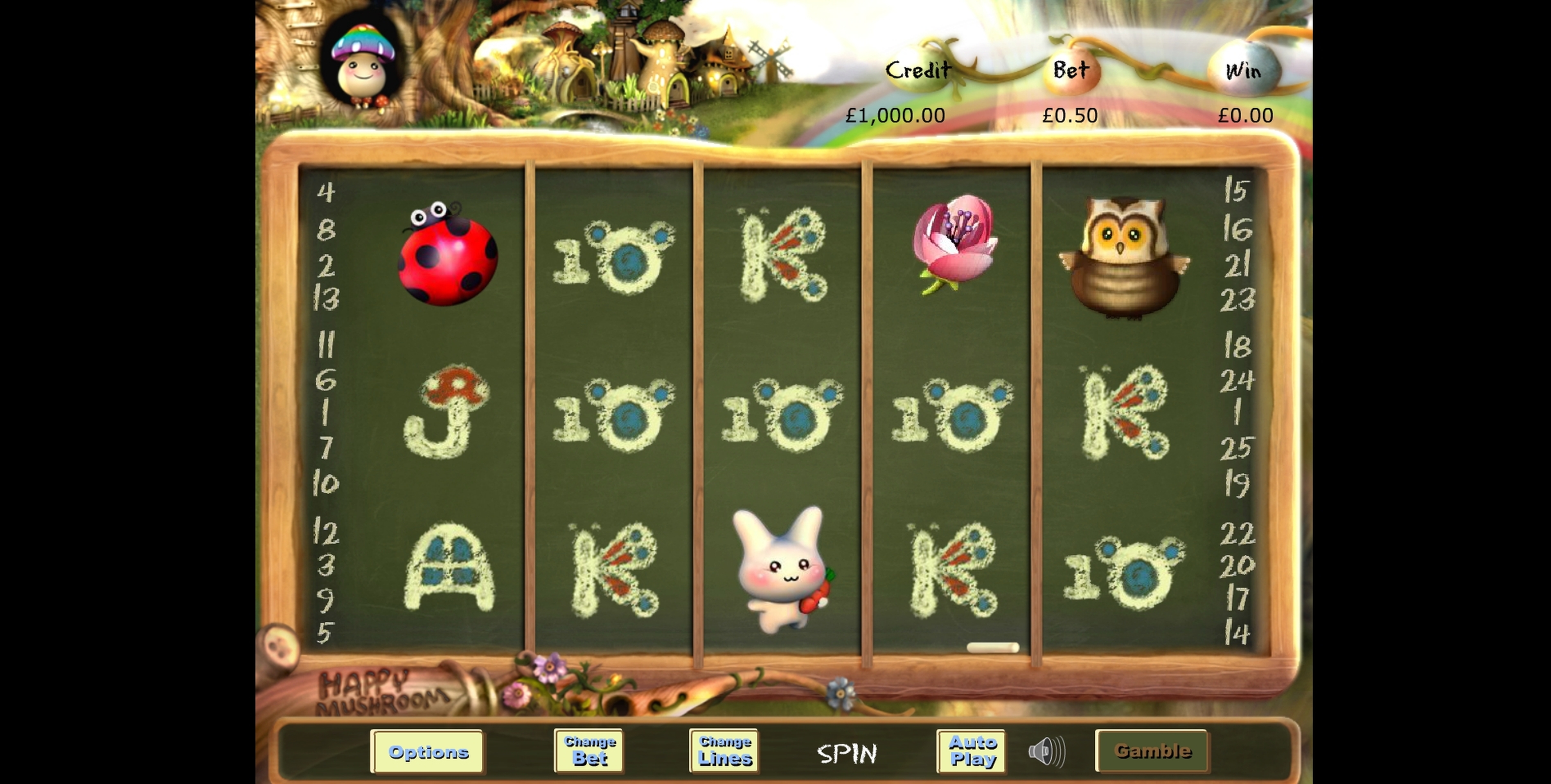 Reels in Happy Mushroom Slot Game by EYECON