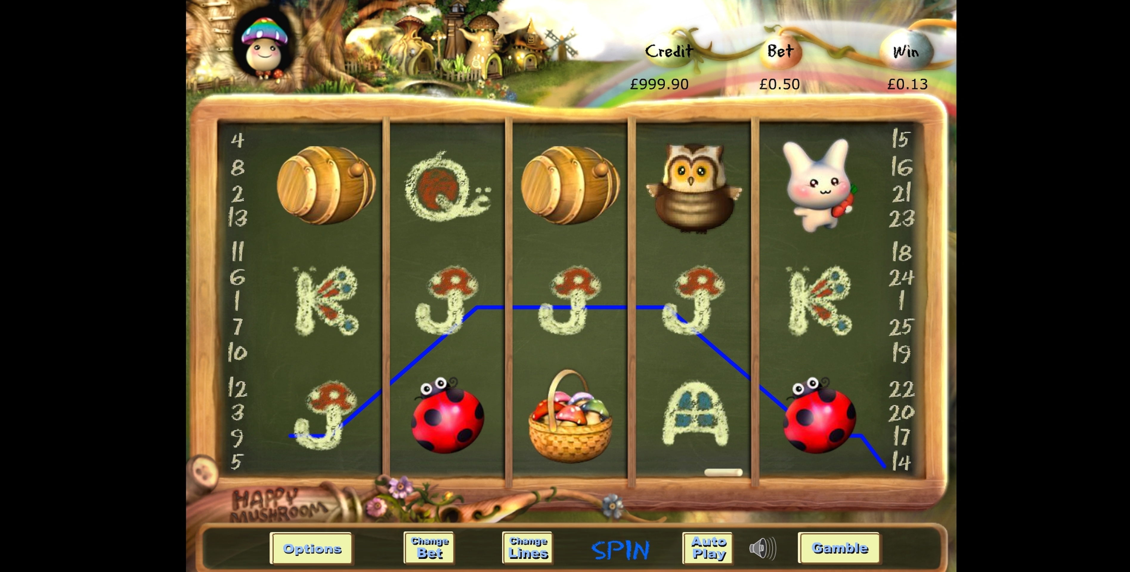 Win Money in Happy Mushroom Free Slot Game by EYECON