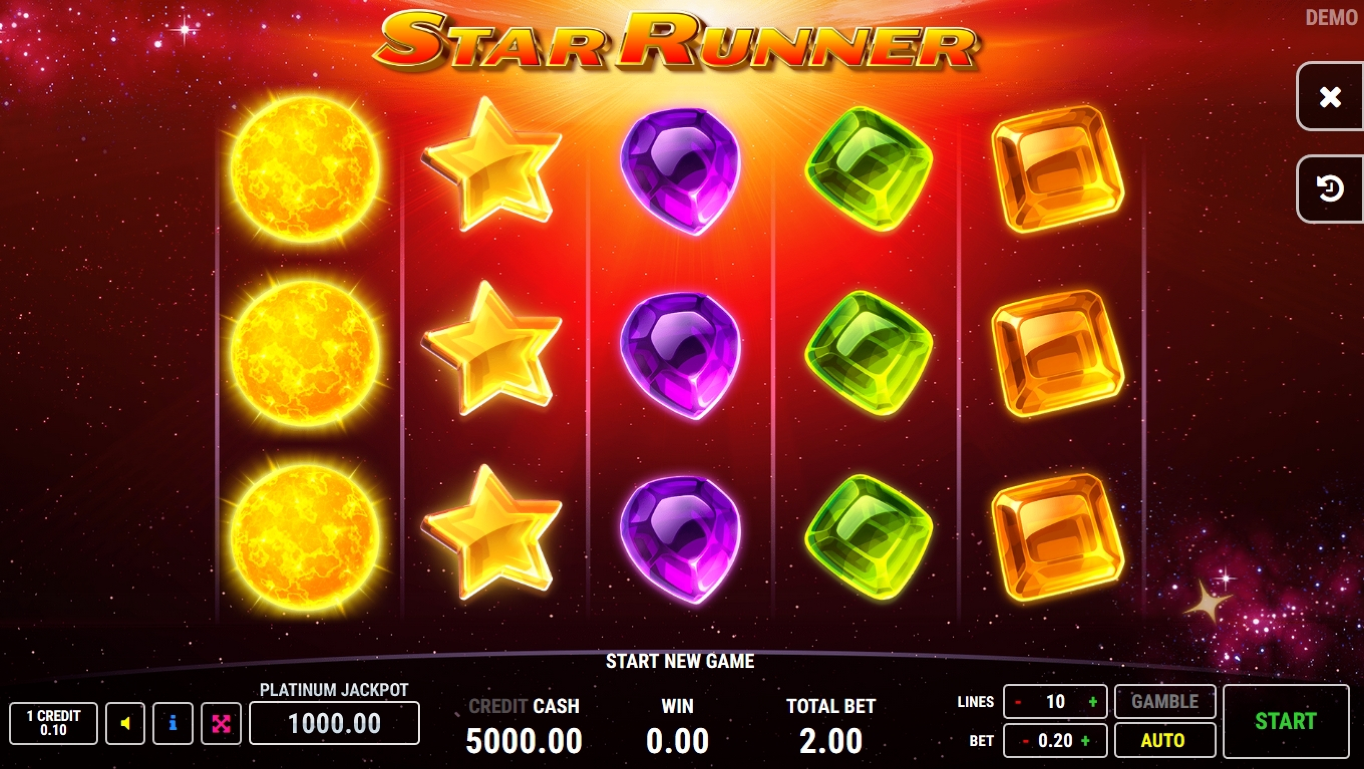 Reels in Star Runner Slot Game by Fazi Gaming