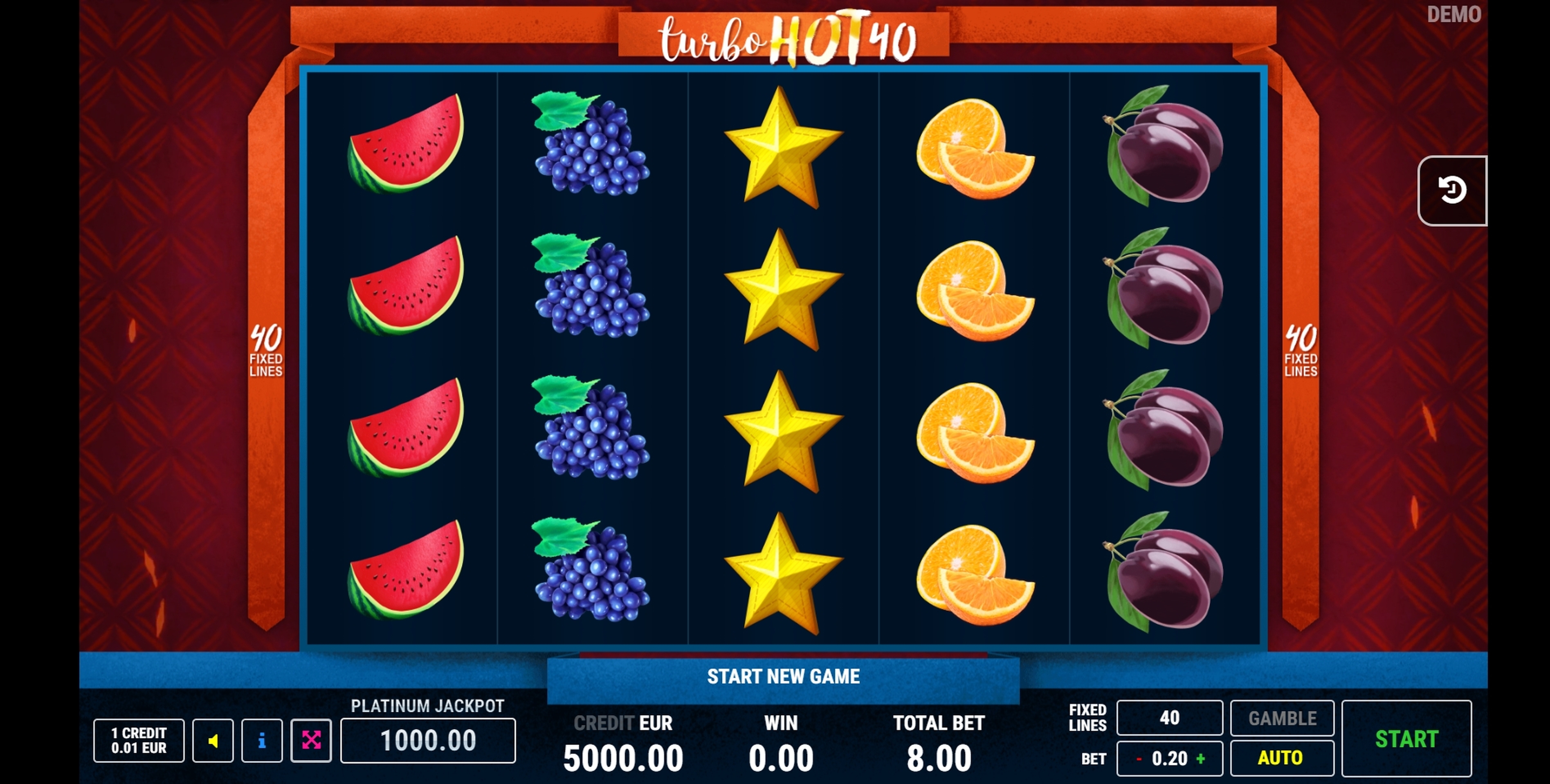 Reels in Turbo Hot 40 Slot Game by Fazi Gaming