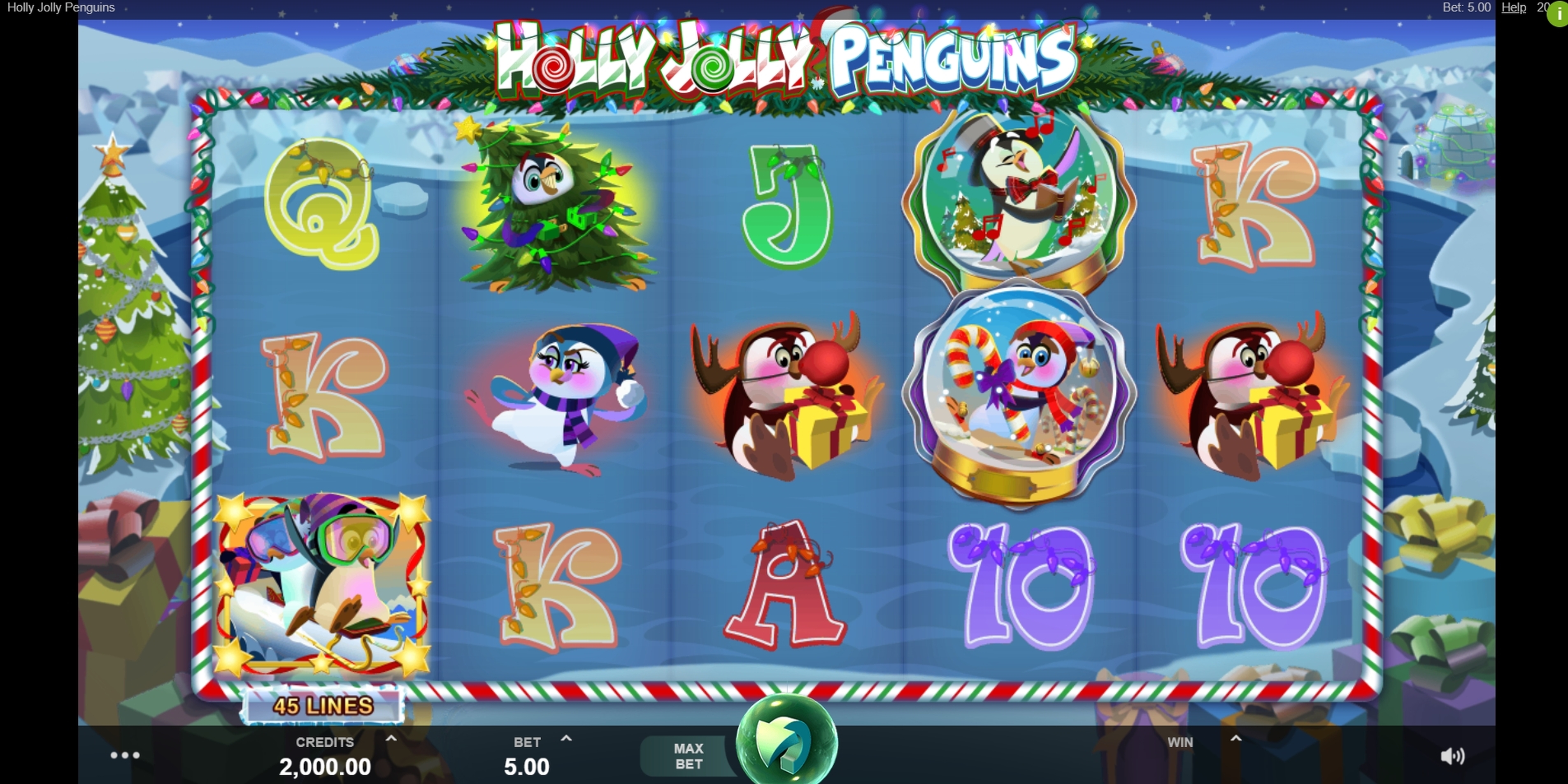 Reels in Holly Jolly Penguins Slot Game by Fortune Factory Studios