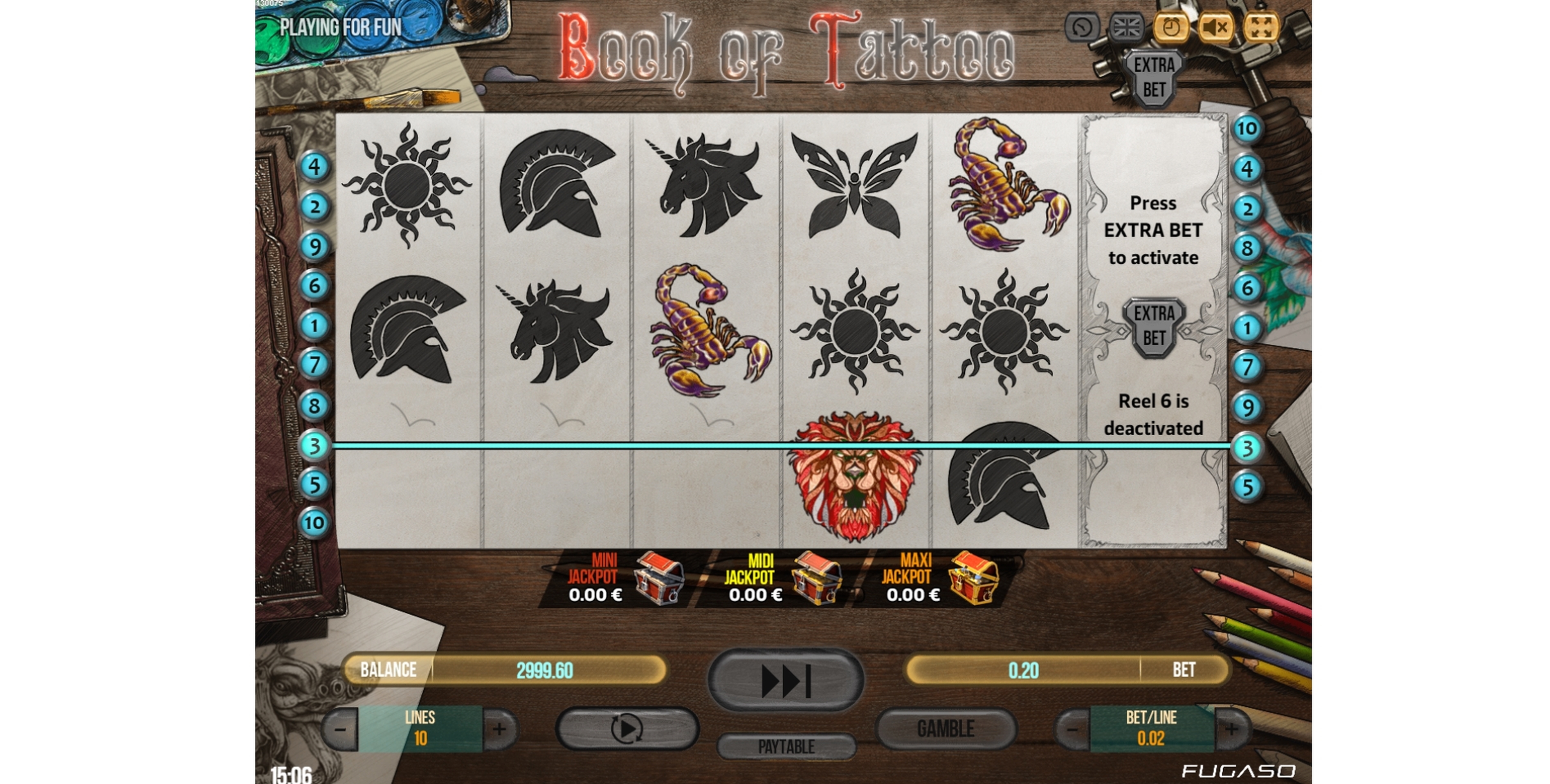 Win Money in Book Of Tattoo Free Slot Game by Fugaso