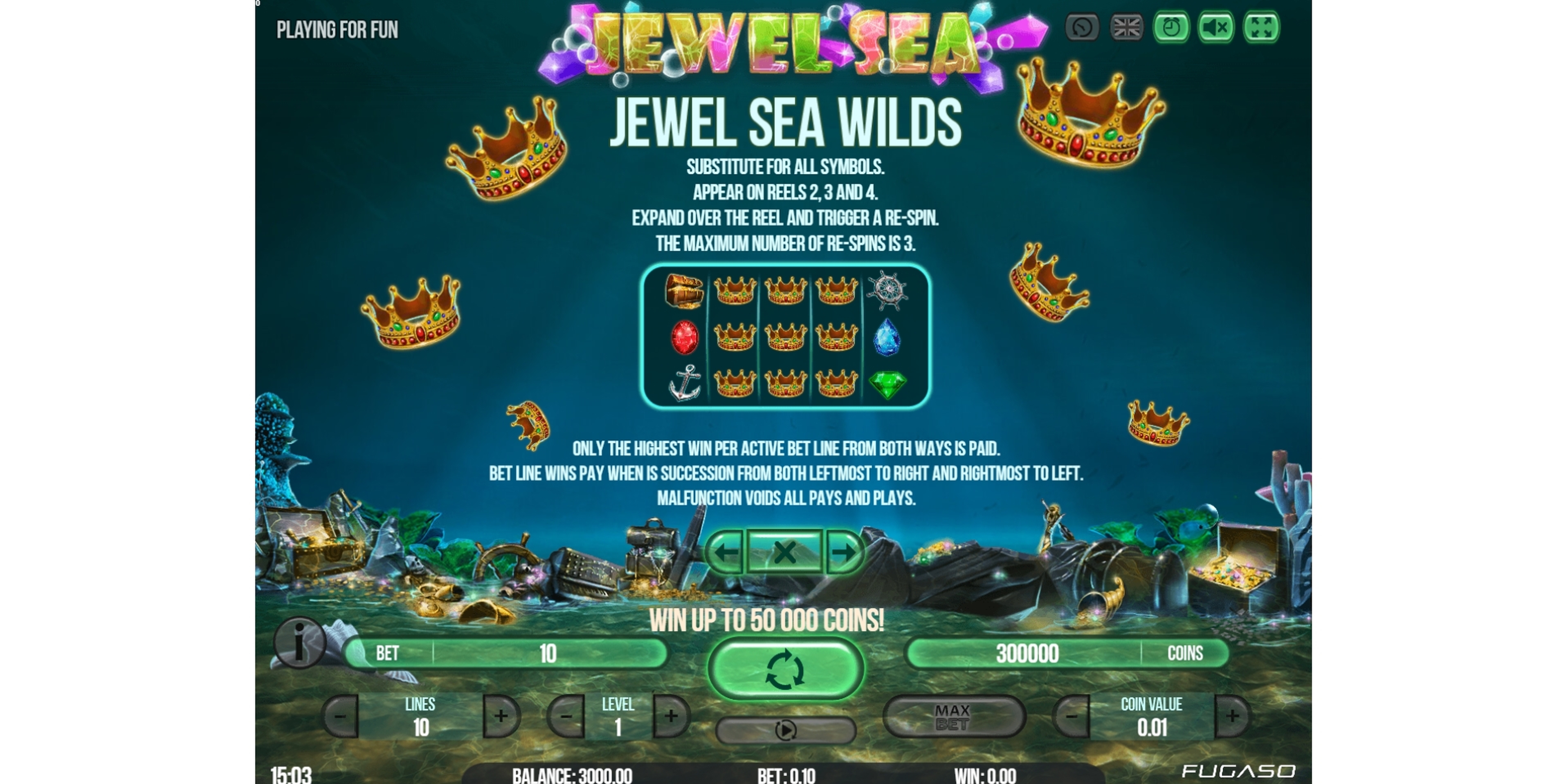 Info of Jewel Sea Slot Game by Fugaso
