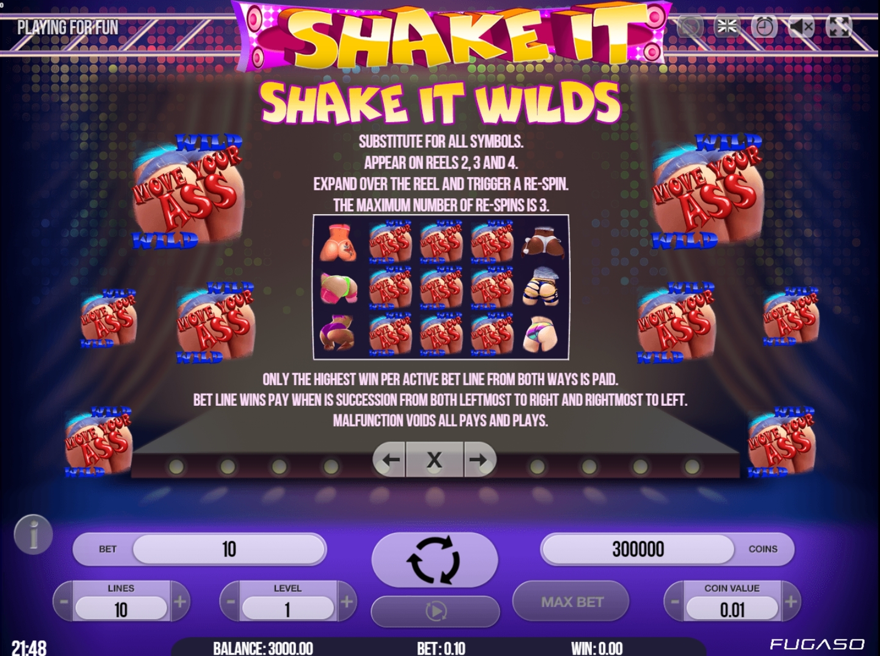 Info of Shake It Slot Game by Fugaso
