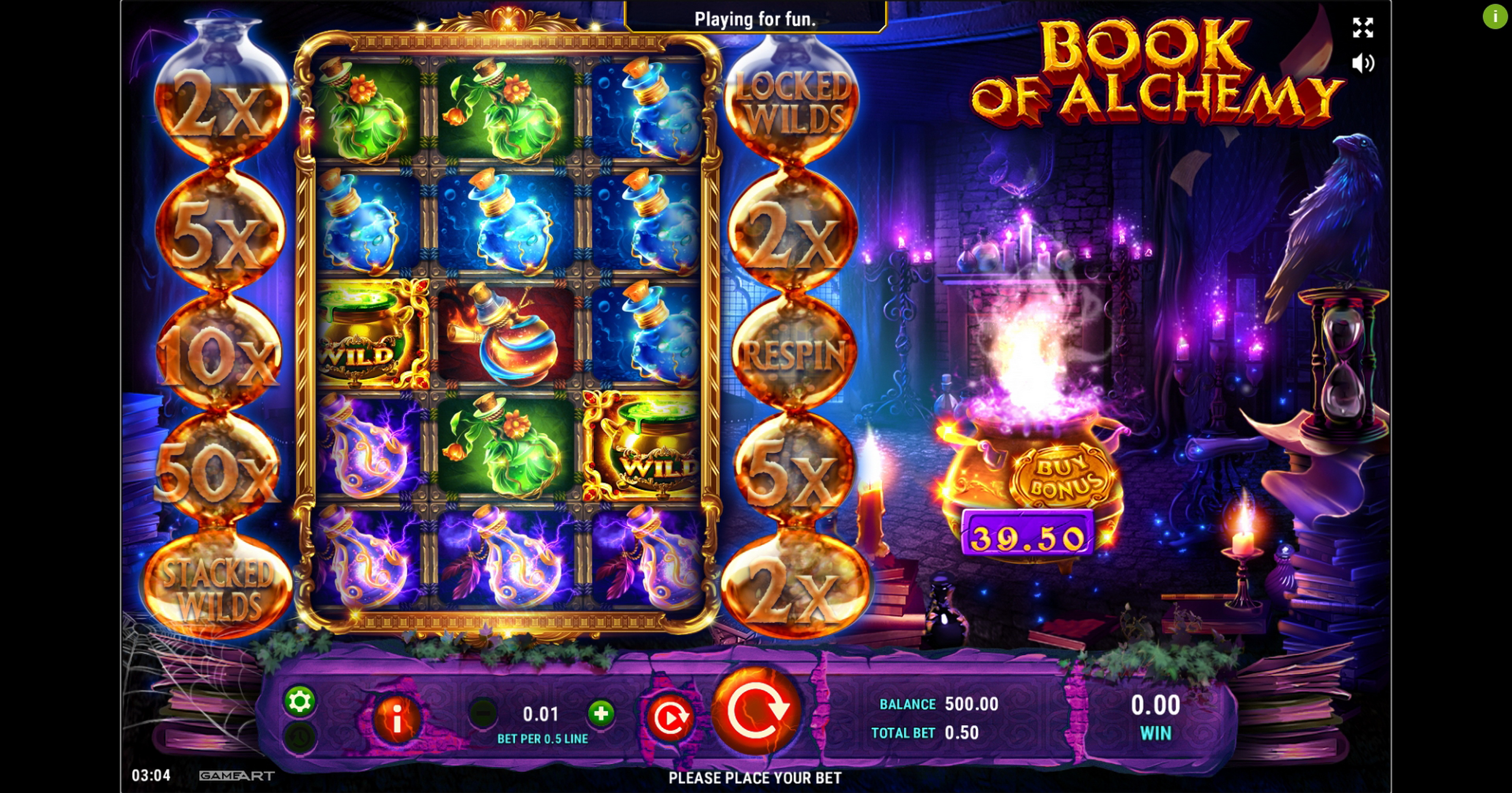 Reels in Book of Alchemy Slot Game by GameArt