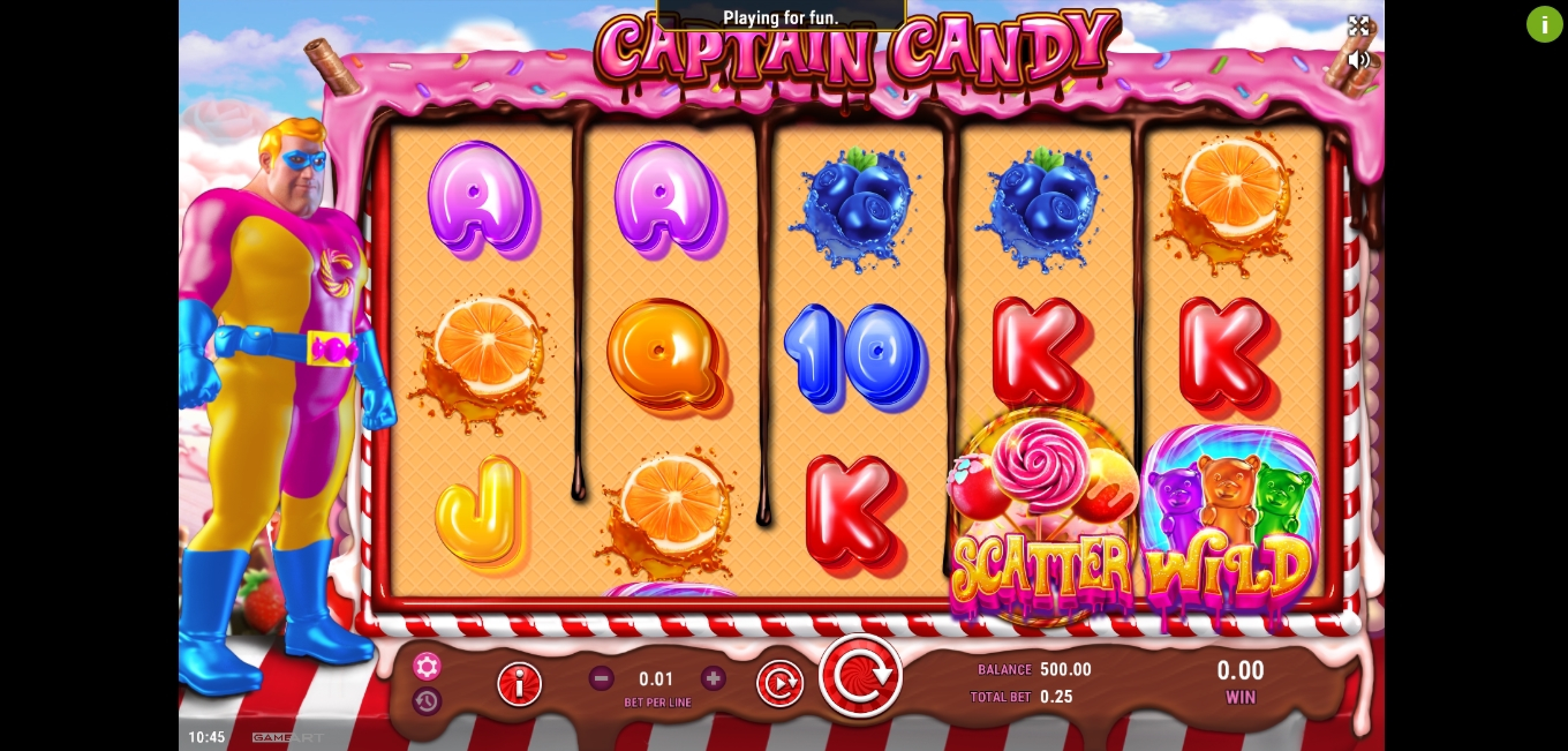 Reels in Captain Candy Slot Game by GameArt
