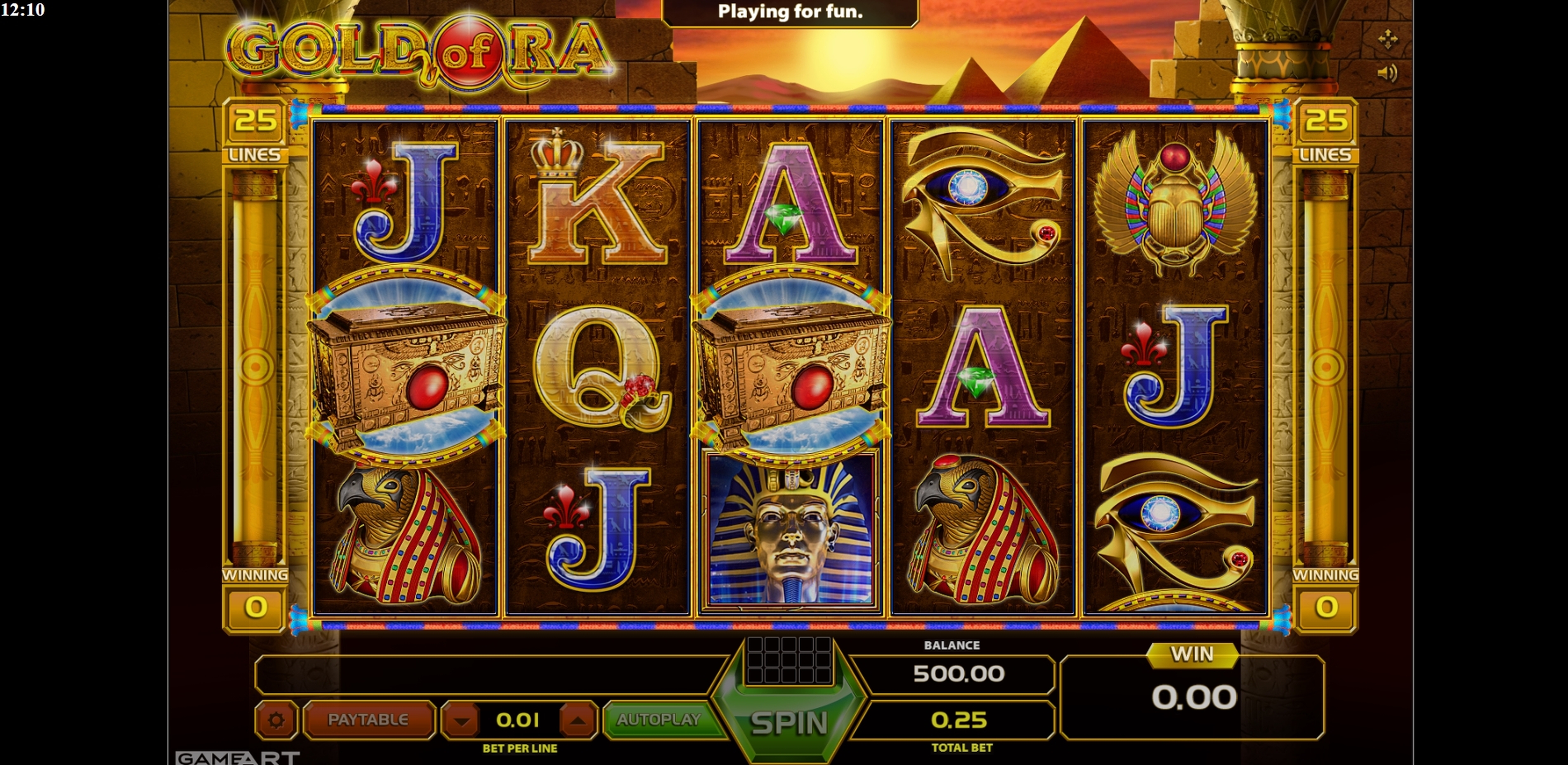 Reels in Gold Of Ra Slot Game by GameArt