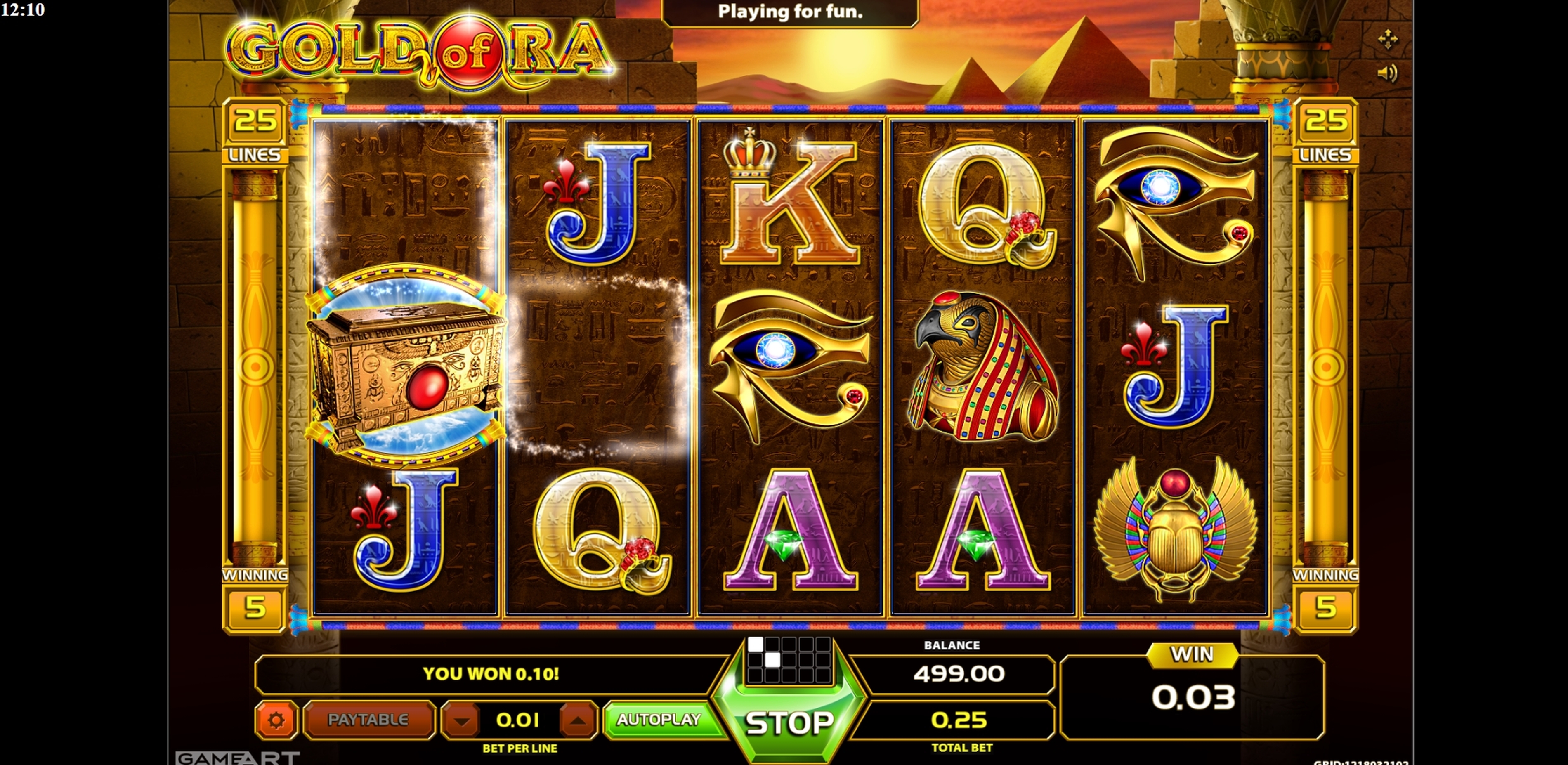 Win Money in Gold Of Ra Free Slot Game by GameArt