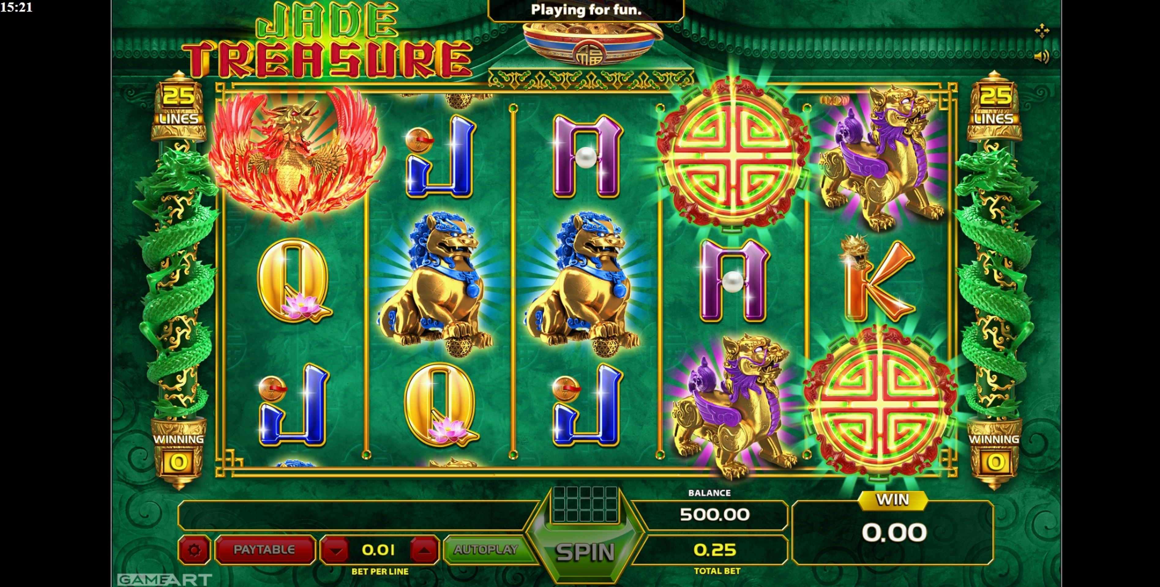 Reels in Jade Treasure Slot Game by GameArt