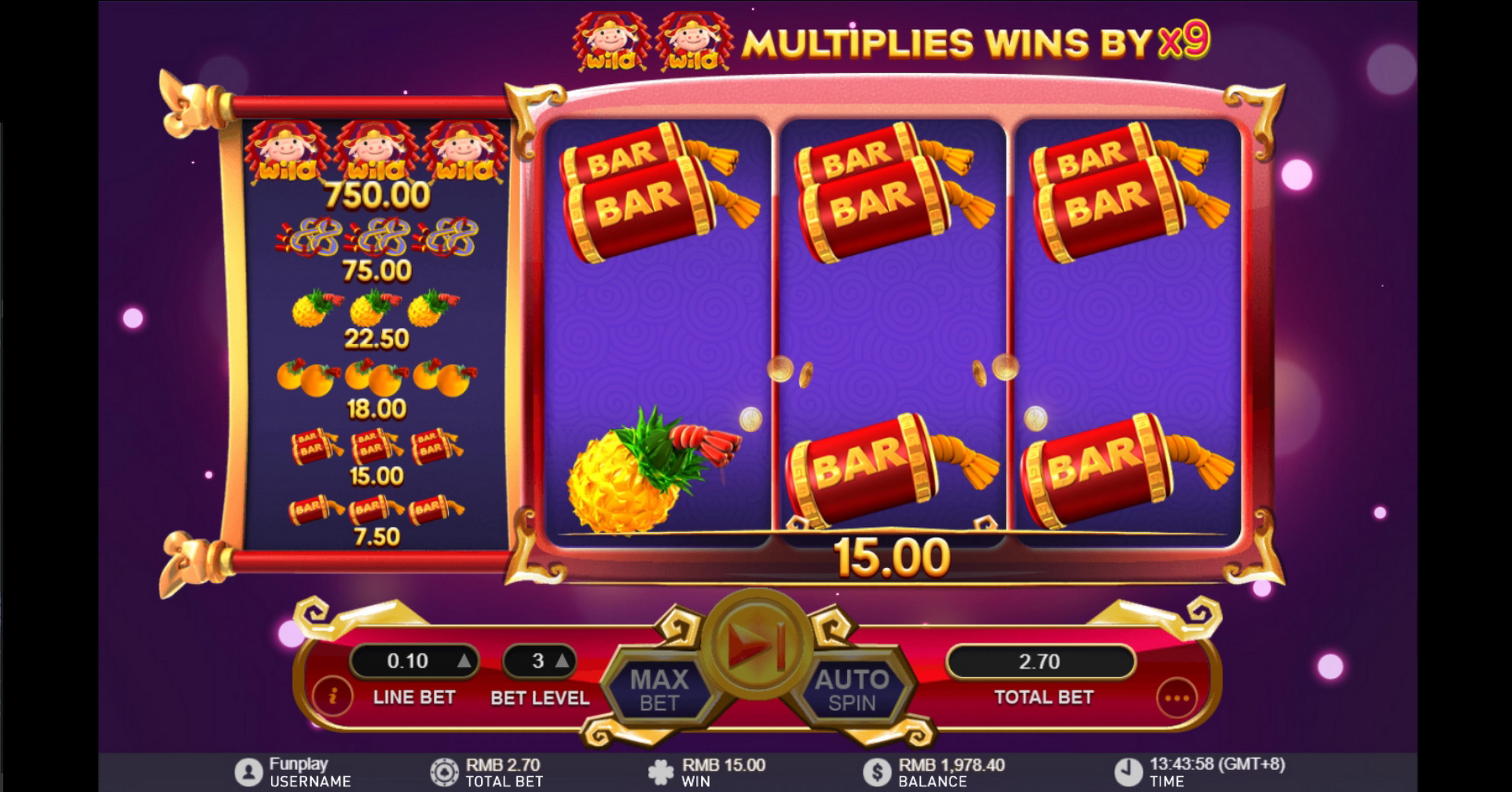 Win Money in Fa Fa Zhu Free Slot Game by Gameplay Interactive