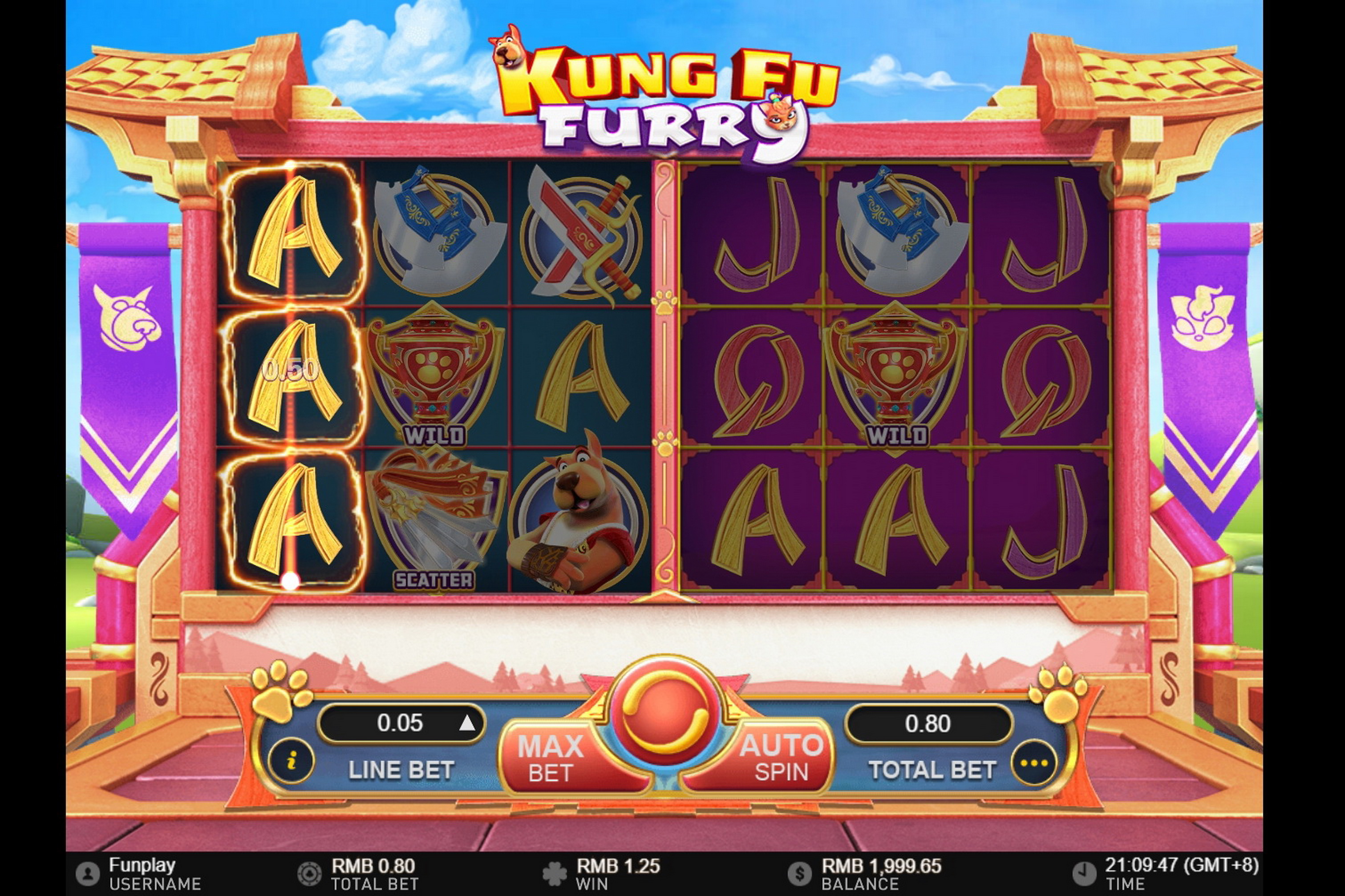 Win Money in Kung Fu Furry Free Slot Game by Gameplay Interactive