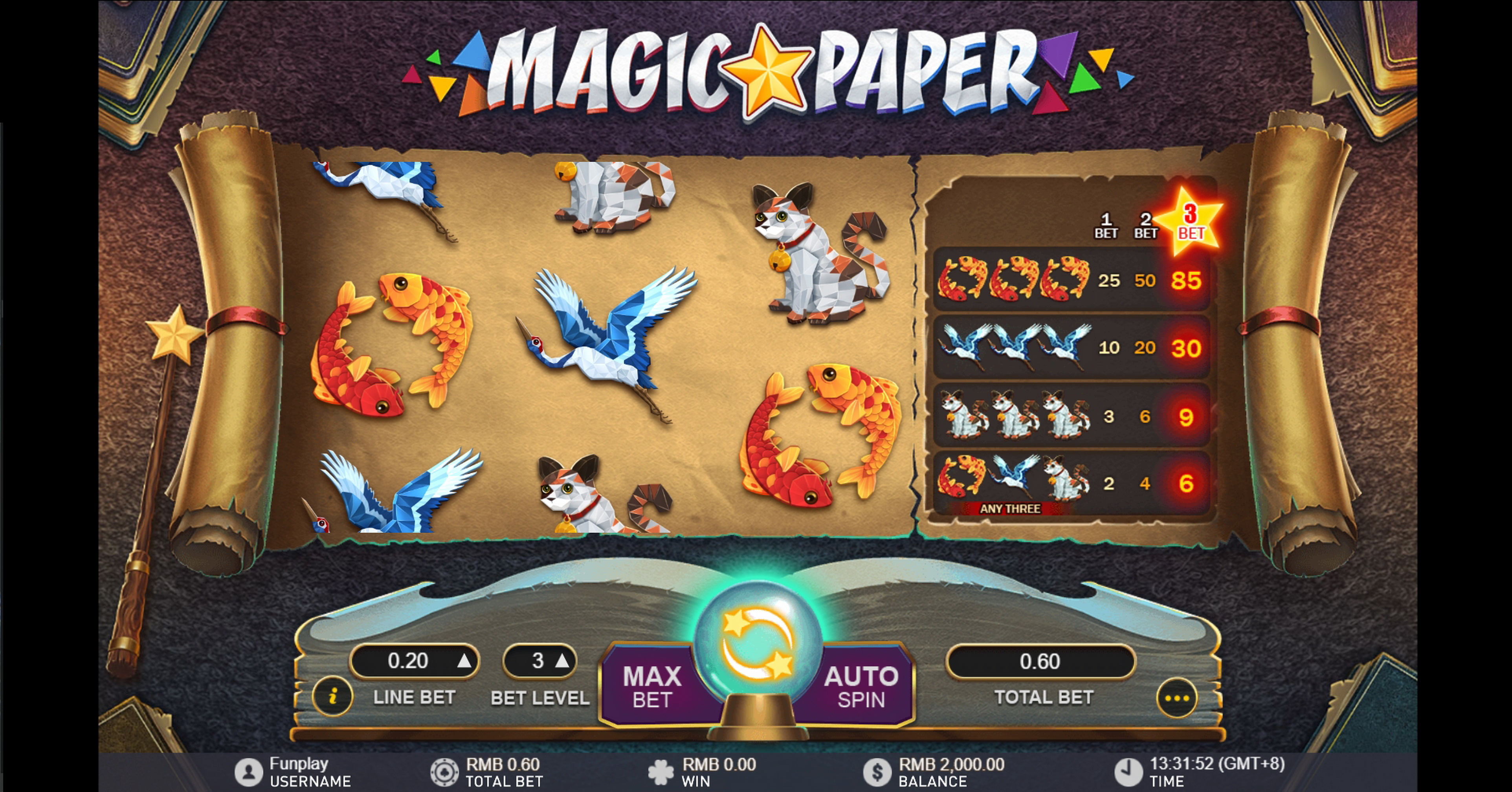 Reels in Magic Paper Slot Game by Gameplay Interactive